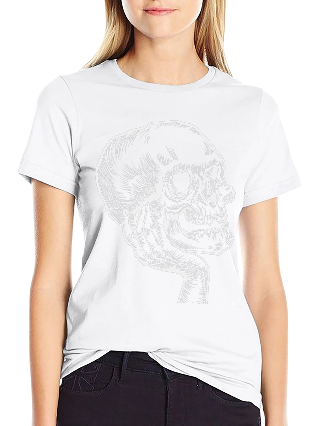 Skull Hand Graphic Tee - Black Cotton T-Shirt - 9