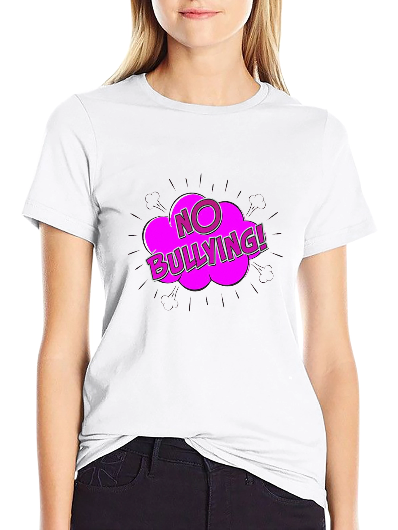 Black No Bullying T-Shirt view 9
