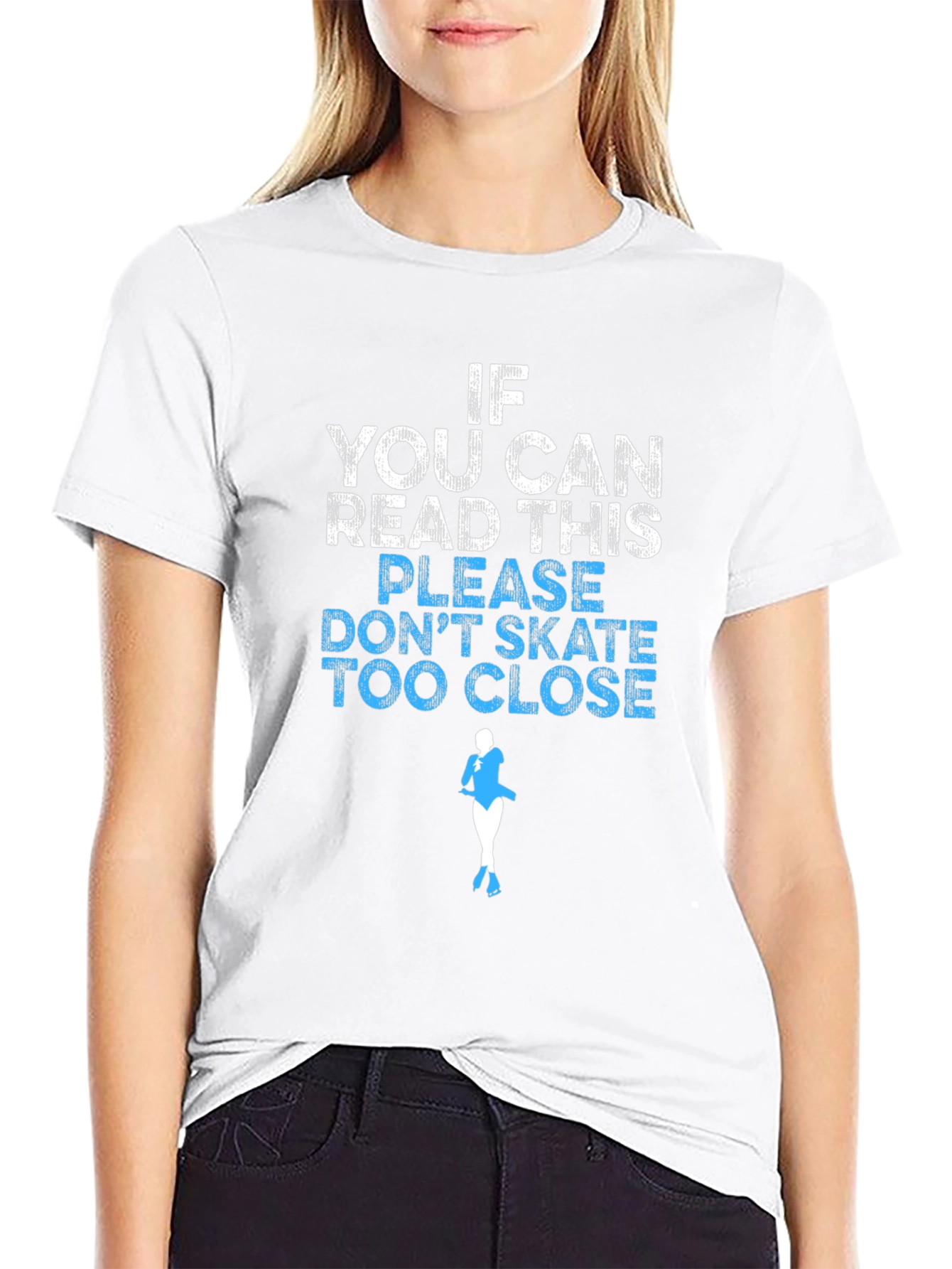 Black Funny Skating T-Shirt: If You Can Read This view 9