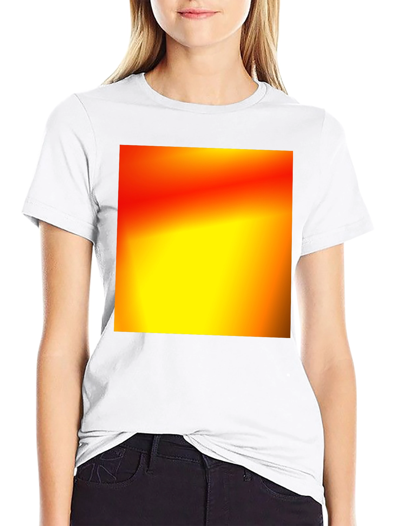 Black Bold Black T-Shirt with Abstract Gradient Design view 9