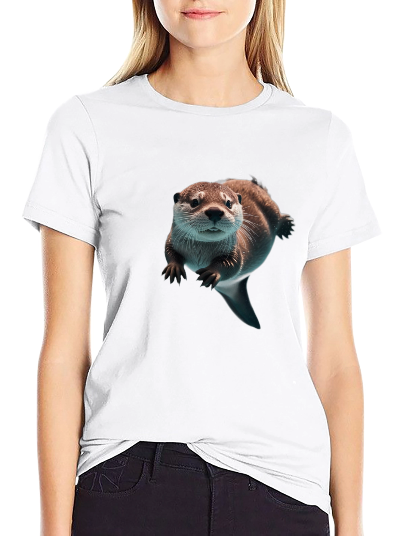 Black Otter Graphic T-Shirt - Premium Soft Cotton Tee view 9