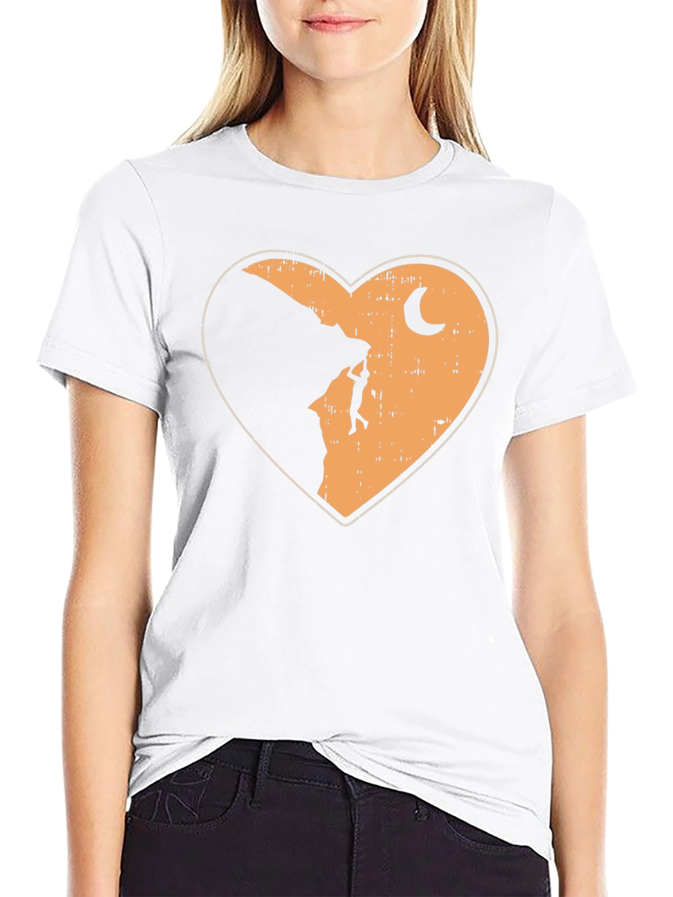 Black Climbing Heart Graphic T-Shirt - Adventure Tee view 9