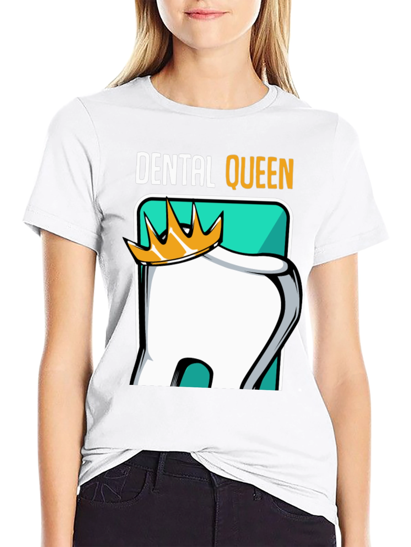 Black Dental Queen T-Shirt - Dentist Humor Tee view 9