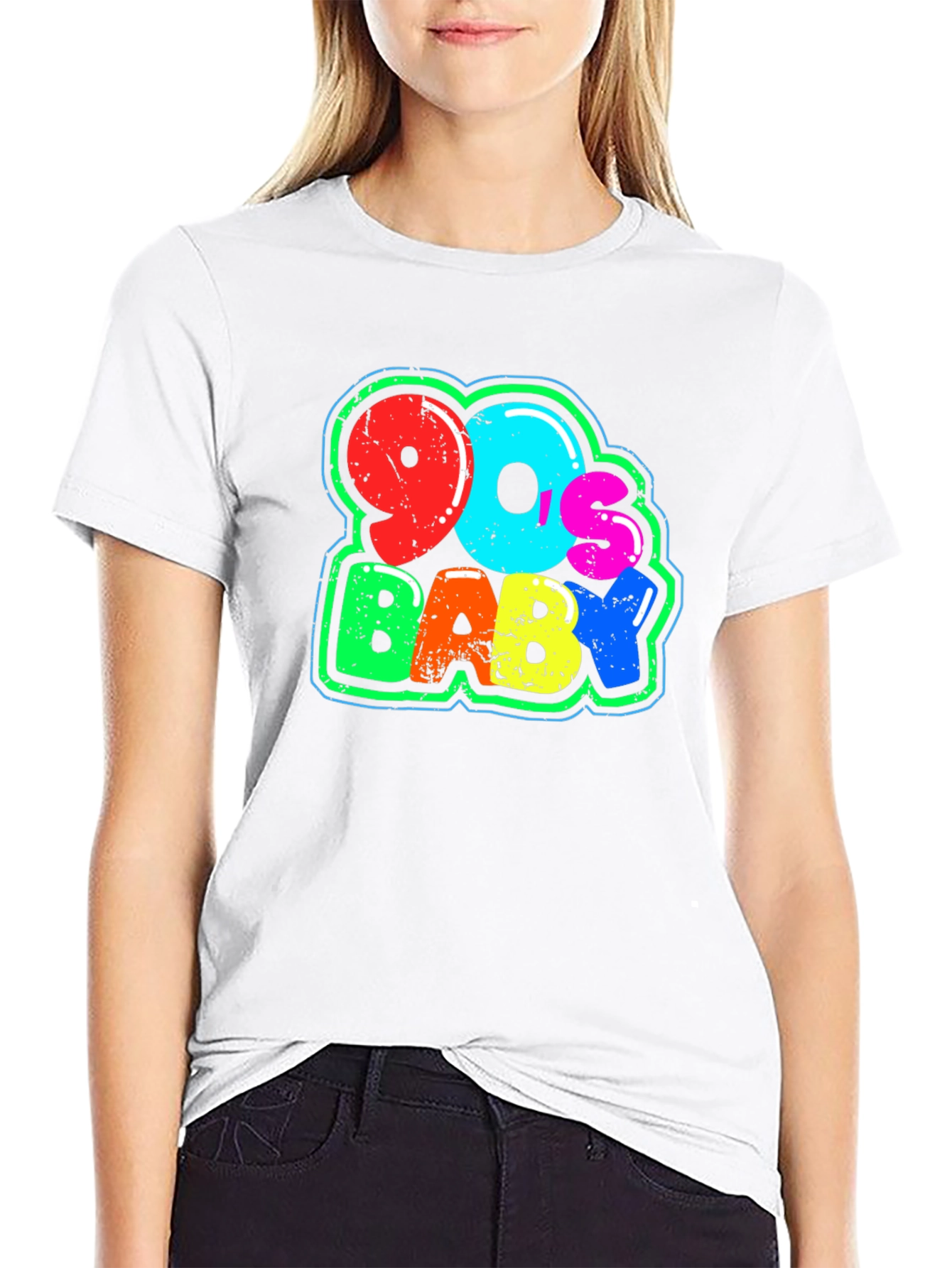 Black 90s Baby T-Shirt Black Cotton Blend view 9
