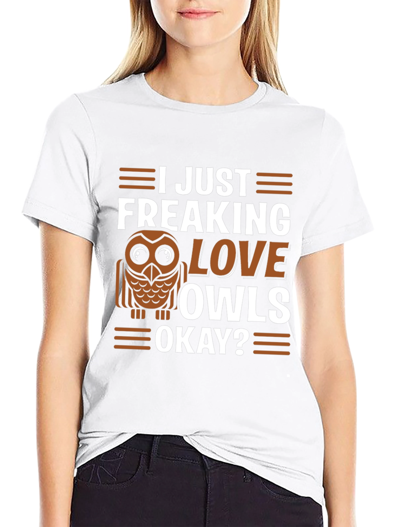 Black I Just Freaking Love Owls T-Shirt view 9