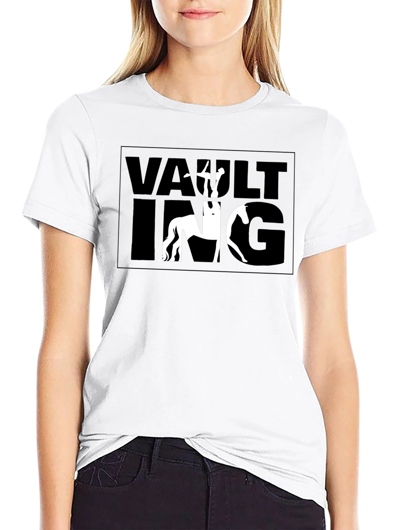 Black Vaulting Horse Rider T-Shirt - Black Graphic Tee view 9
