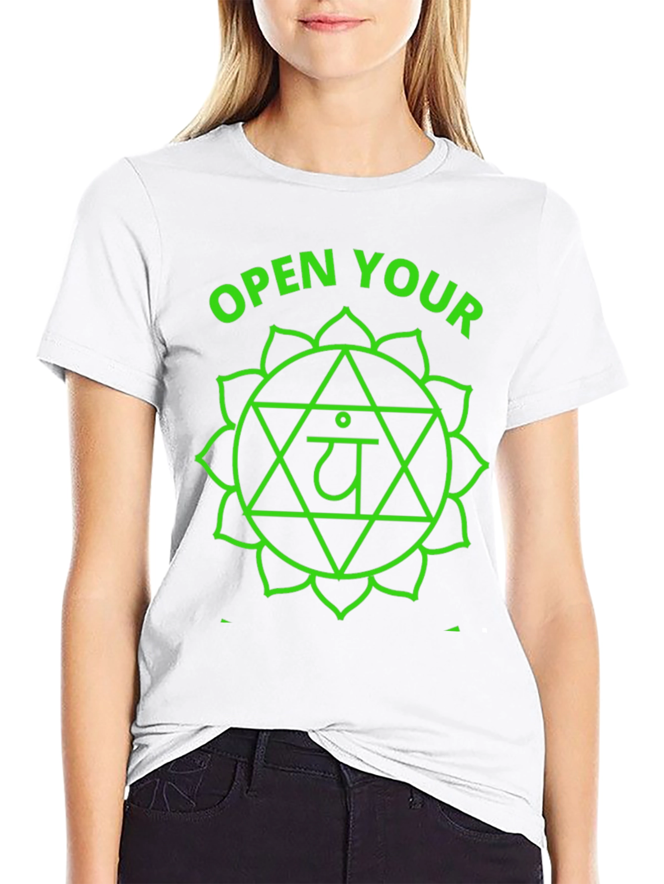 Black Open Your Heart Chakra T-Shirt - Spiritual Tee view 9