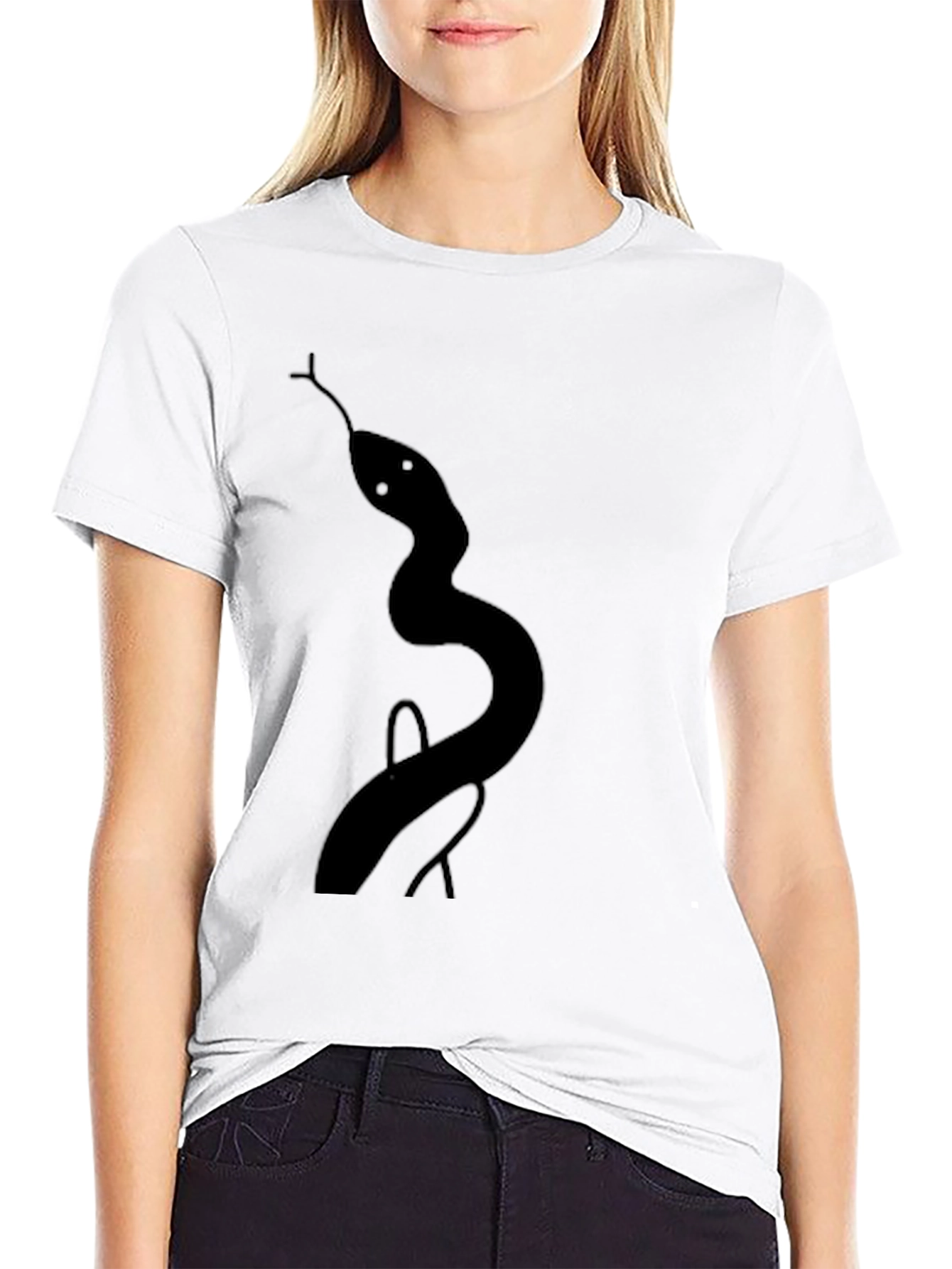 Black Men's Black Snake Graphic Tee - Casual Style view 9