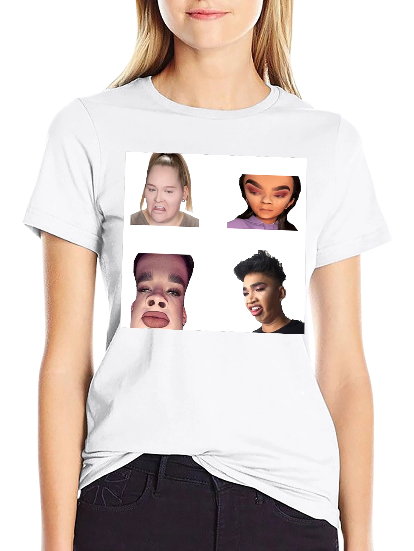Black Meme Faces Graphic Tee - Funny Unisex T-Shirt view 9
