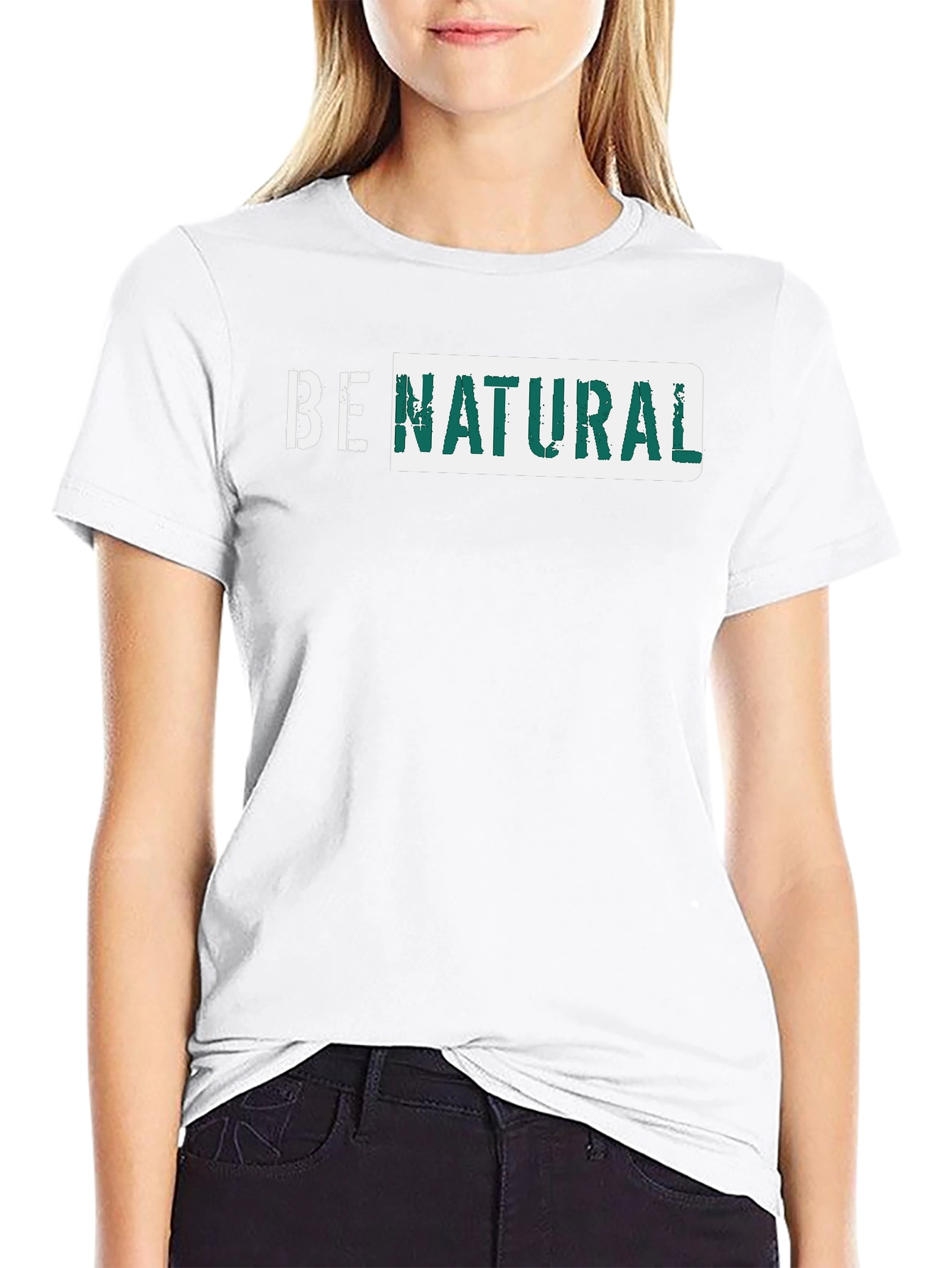 Black Be Natural Graphic Tee - Black Cotton T-Shirt view 9