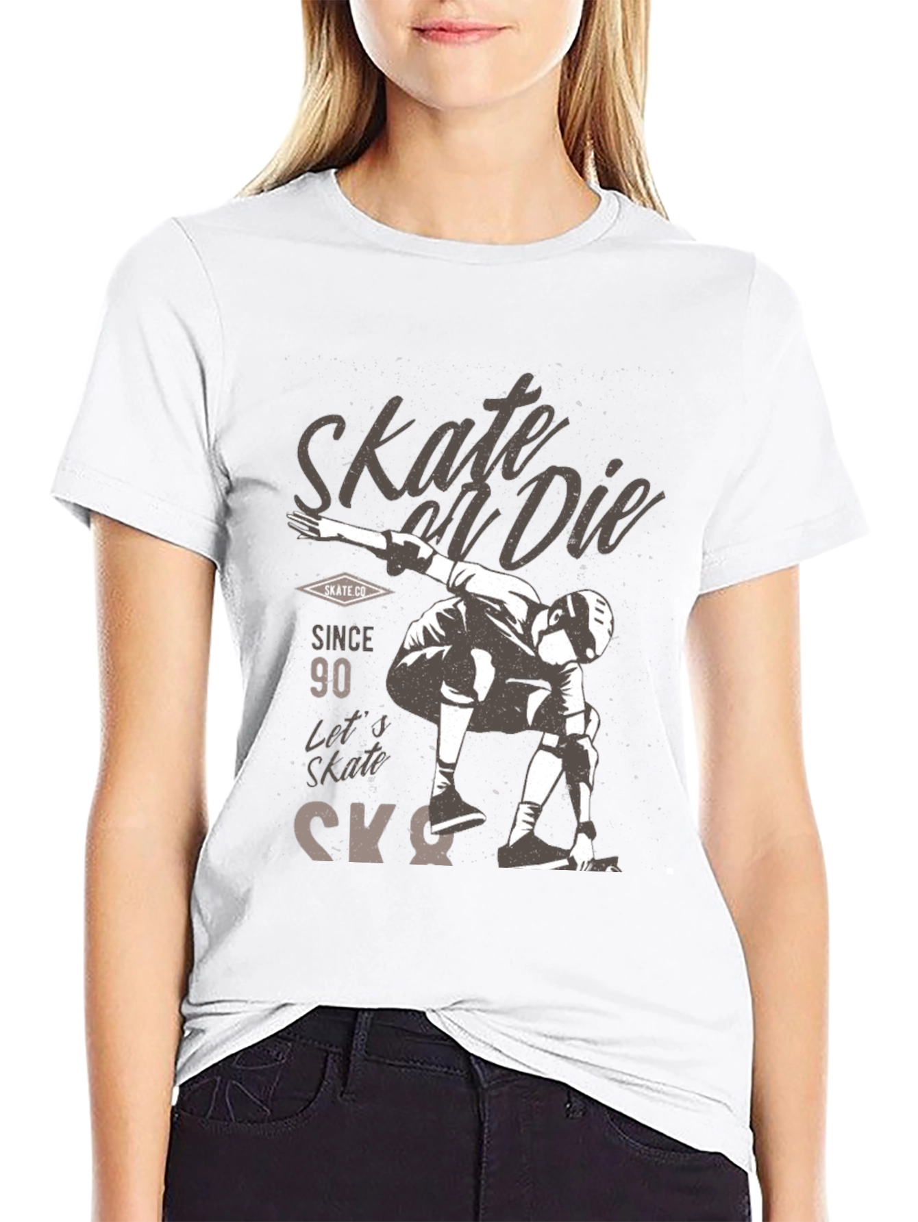 Black Skate or Die Graphic Tee - Skateboarding T-Shirt view 9