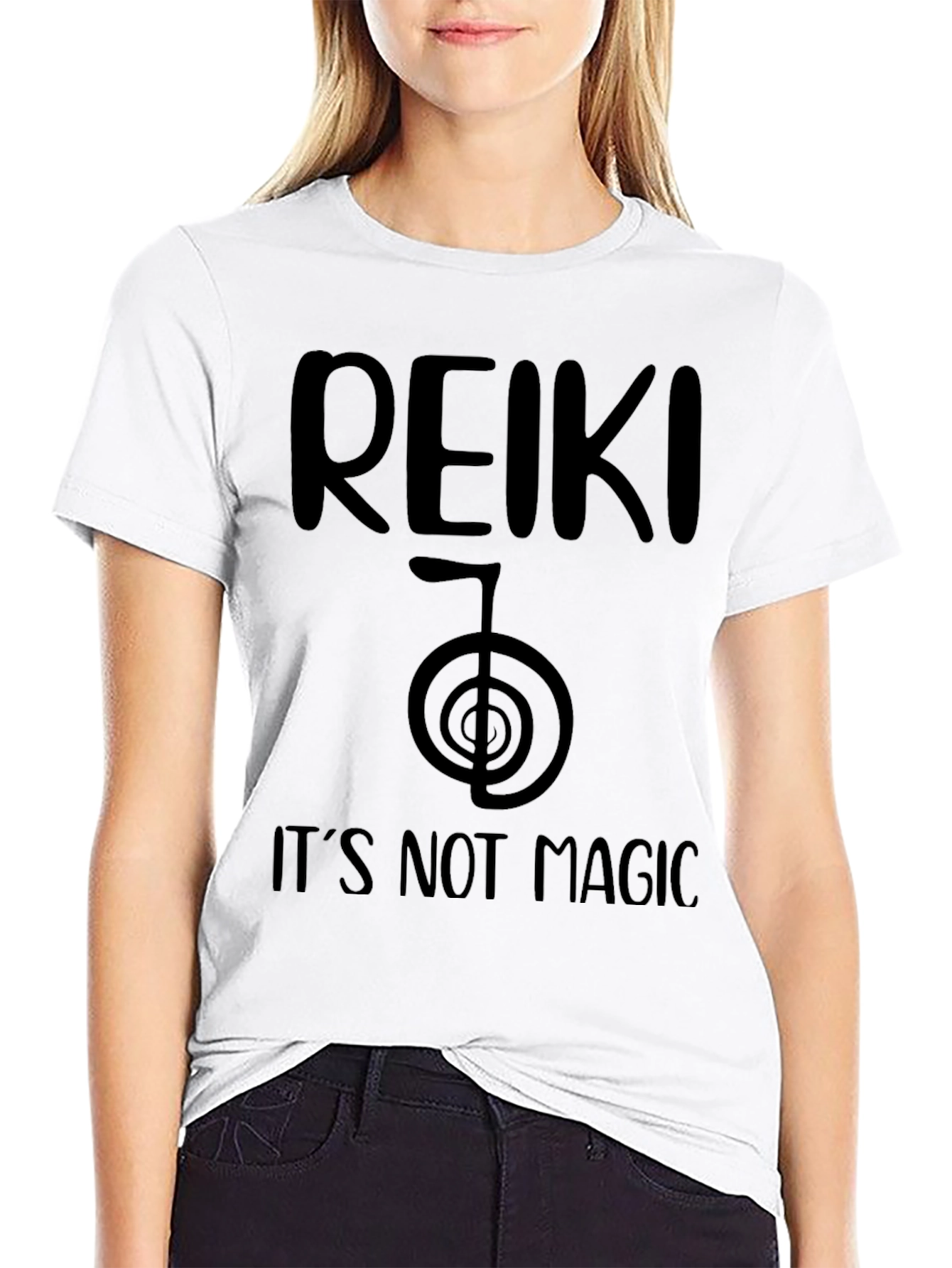 Reiki It's Not Magic Black T-Shirt - 9