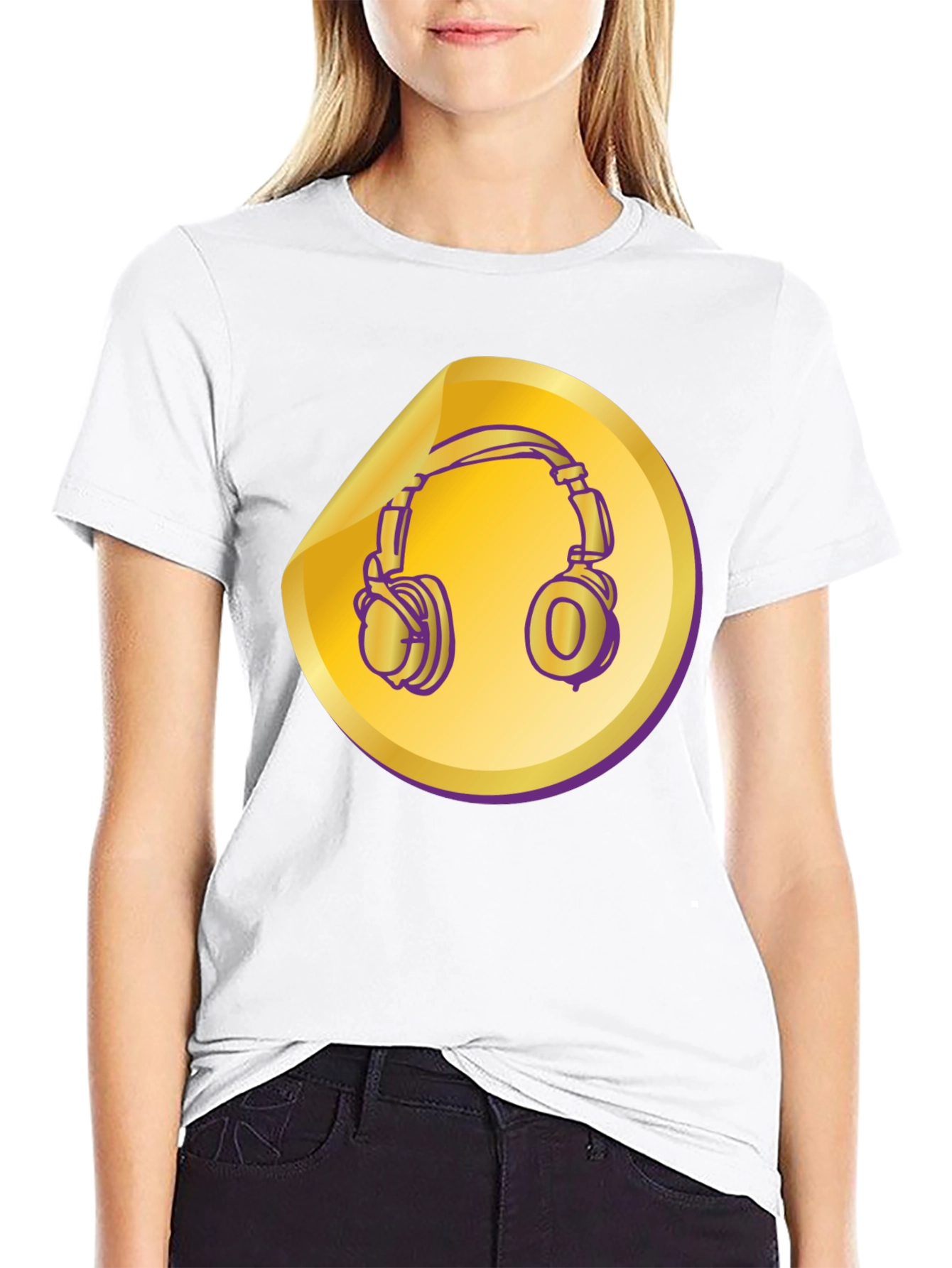 Black Headphones Graphic Tee - Music Lover Shirt view 9
