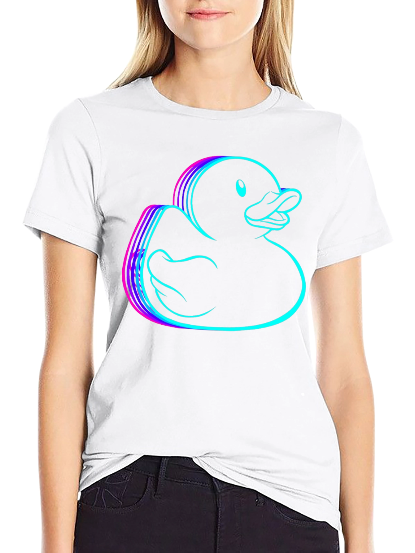 Black Neon Rubber Duck Graphic Tee - Black view 9