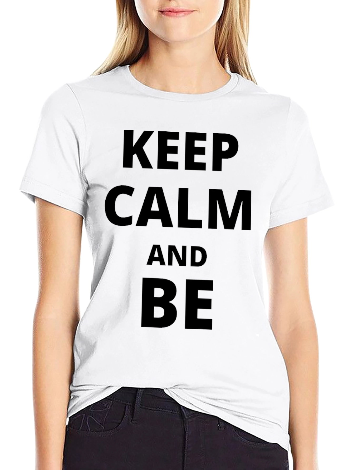 Black Keep Calm and Be Funny Black T-Shirt view 9