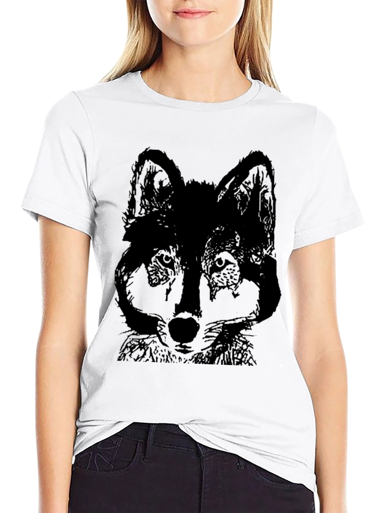 Black Black Wolf Graphic Tee - Men's Casual Short Sleeve Shirt view 9