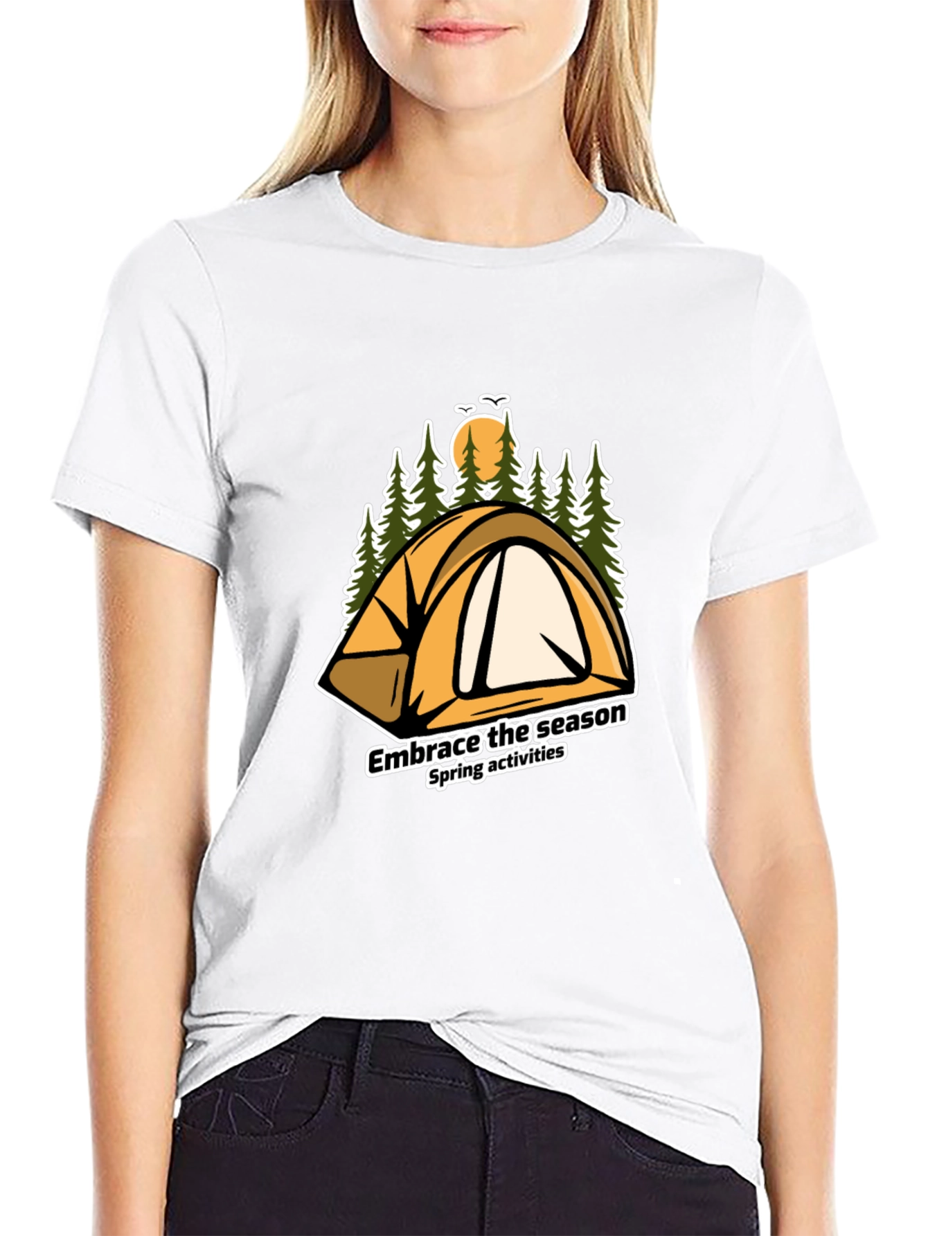 Black Embrace the Season Camping T-Shirt view 9