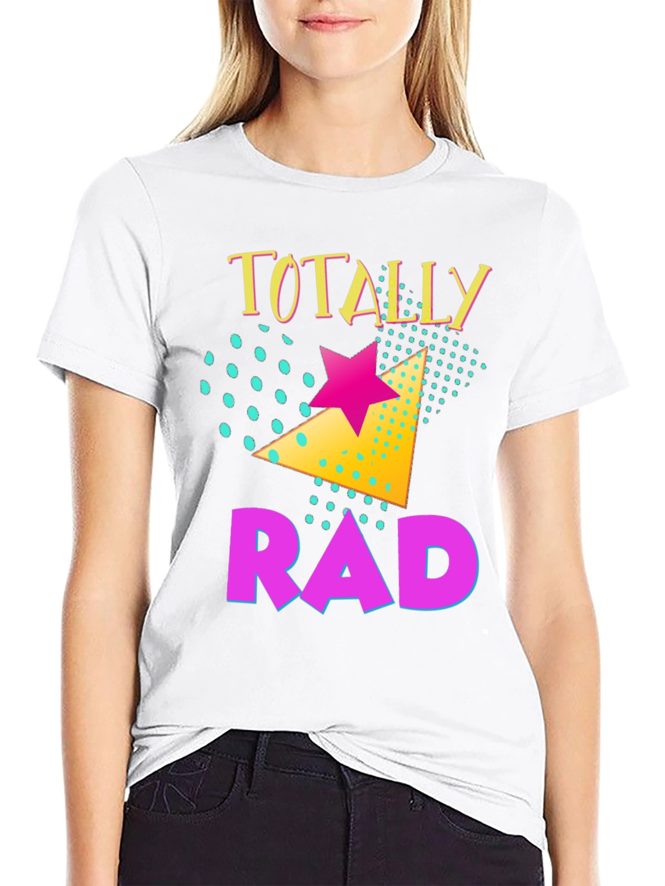 Black Totally Rad Retro Graphic T-Shirt view 9
