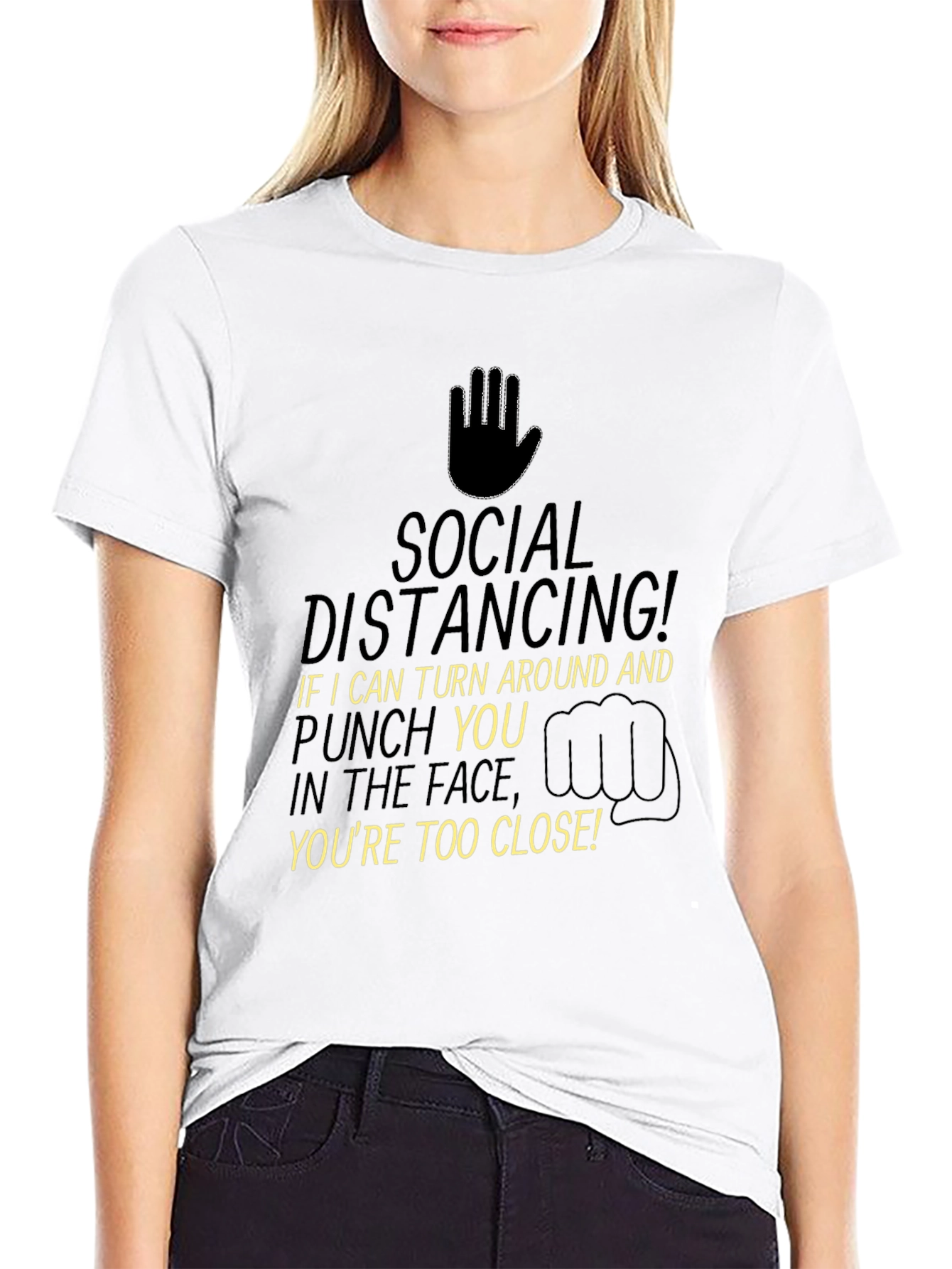 Black Social Distancing T-Shirt - Funny Pandemic Tee view 9