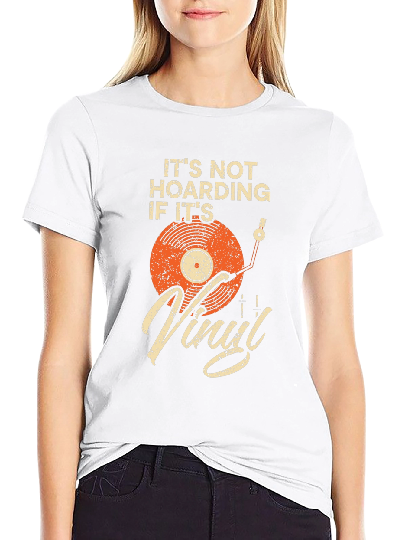 Black Vinyl Record Lover T-Shirt - It's Not Hoarding view 9