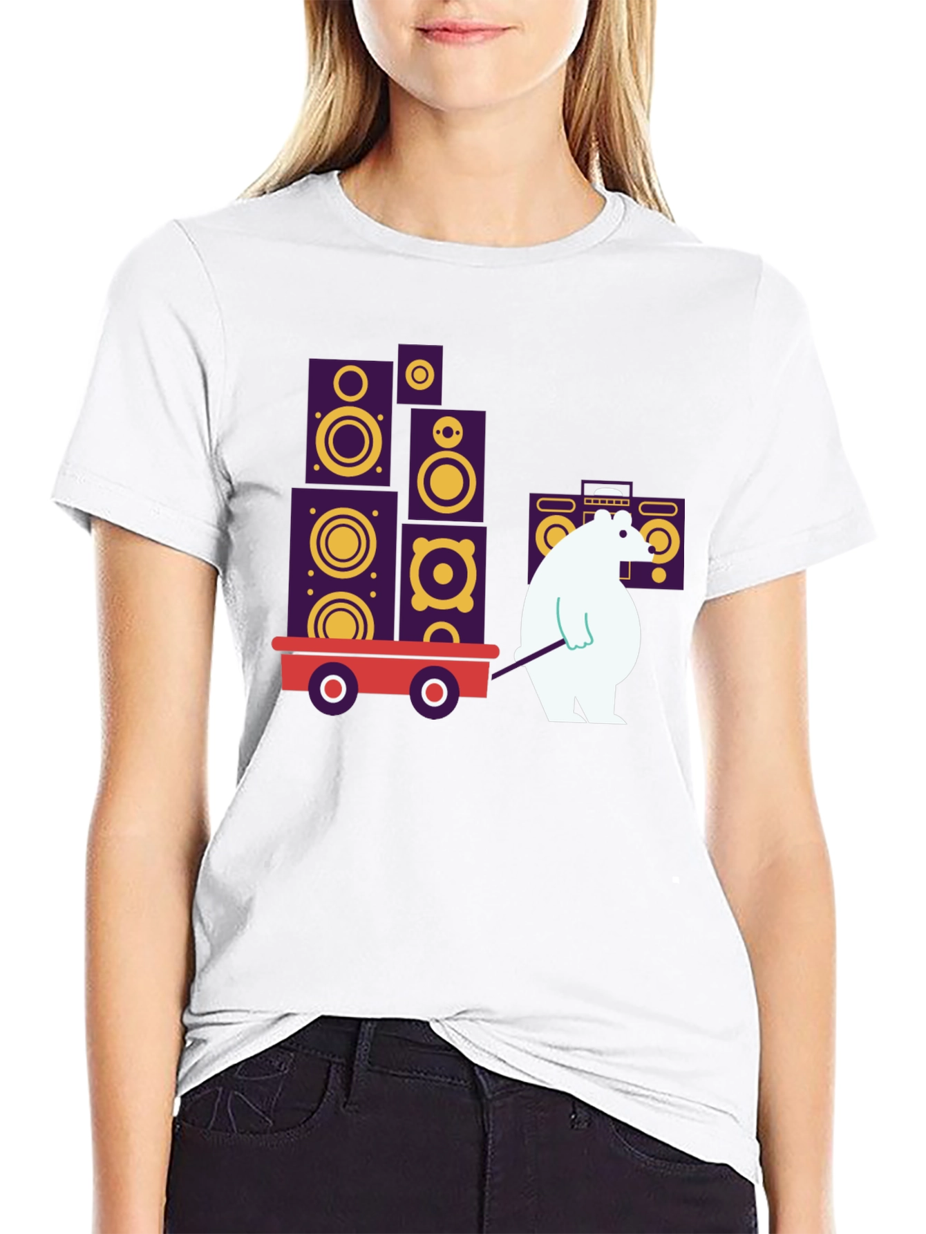 Black Cool Graphic Tee - Bear Hauling Speakers view 9