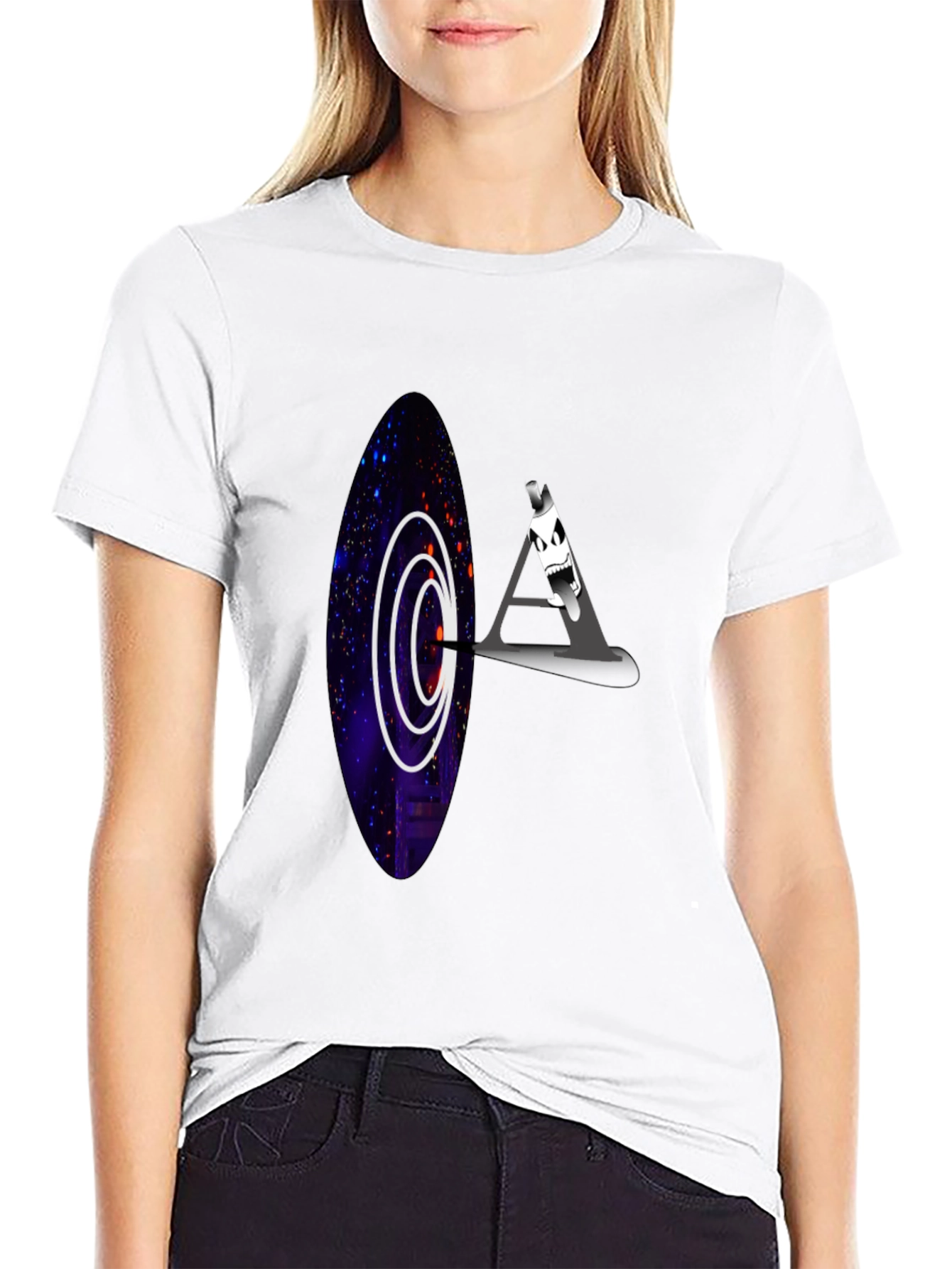 Black Cosmic Portal T-Shirt - Unique Graphic Tee view 9