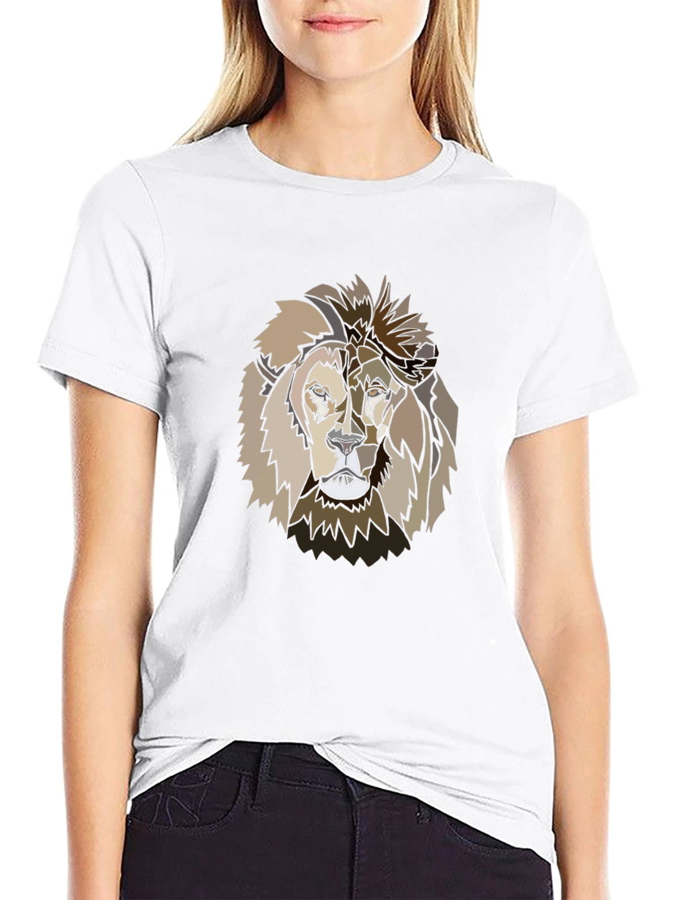 Black Abstract Lion Graphic Tee - Stylish Menswear view 9