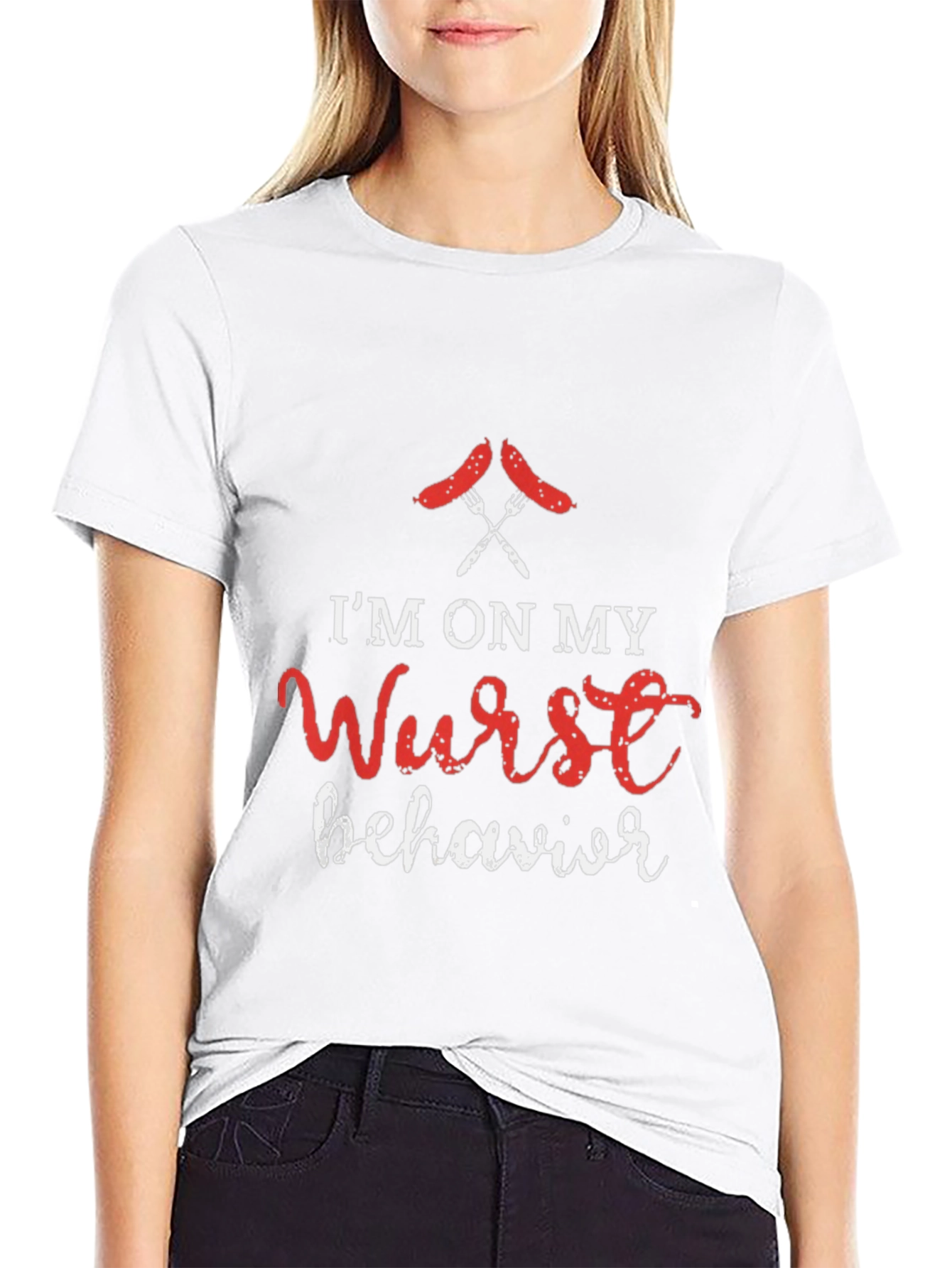 Black Wurst Behavior Graphic Tee - Funny Sausage Pun T-Shirt view 9