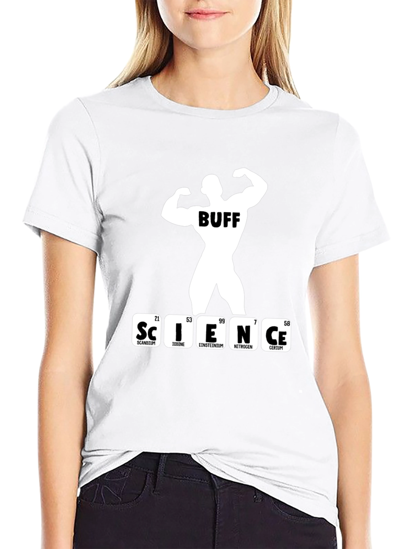 Black Science Buff T-Shirt - Black, Funny Gym Shirt view 9