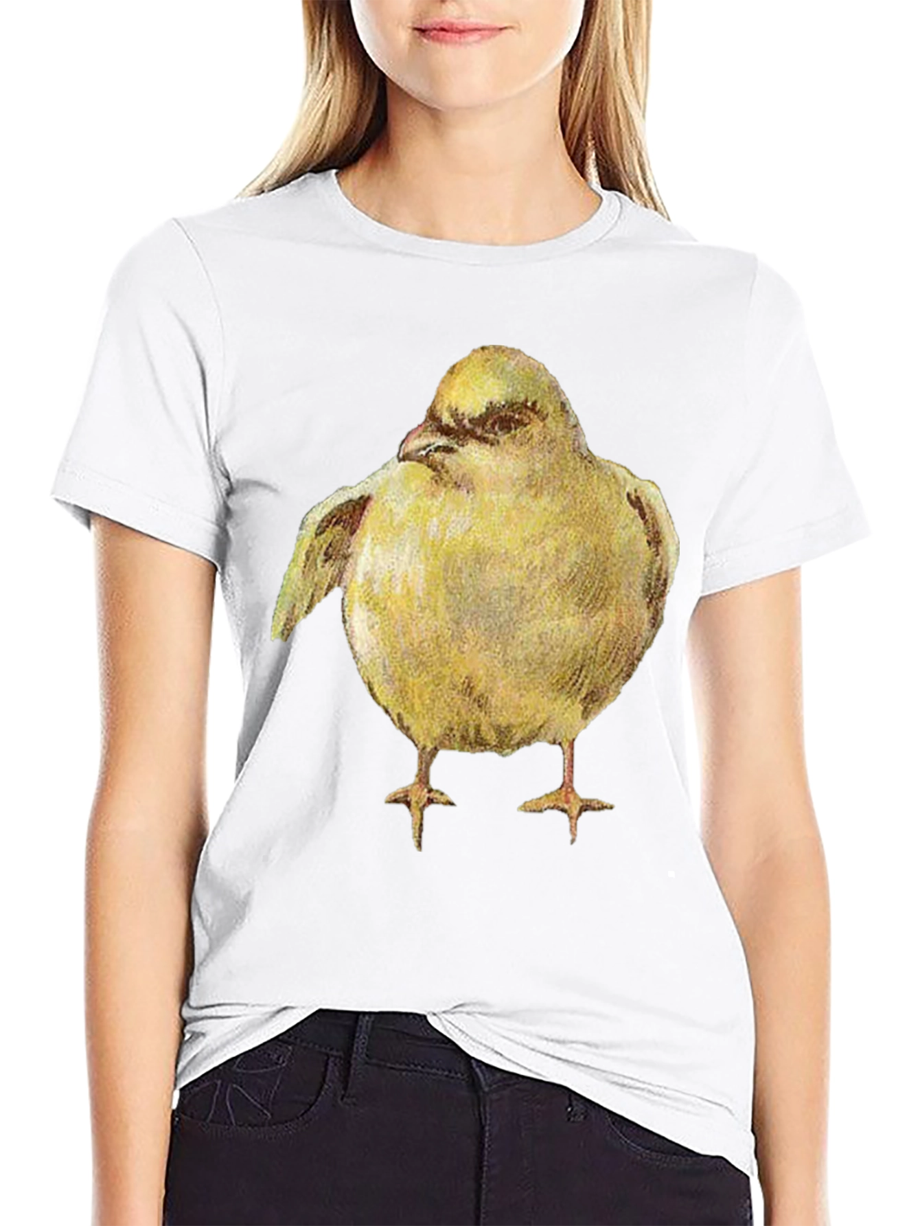 Black Yellow Bird Graphic Tee - Unisex Black T-Shirt view 9