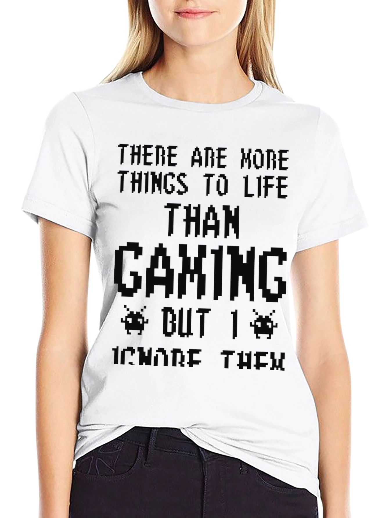 Black Gamer Black T-Shirt - Life vs Gaming Graphic Tee view 9