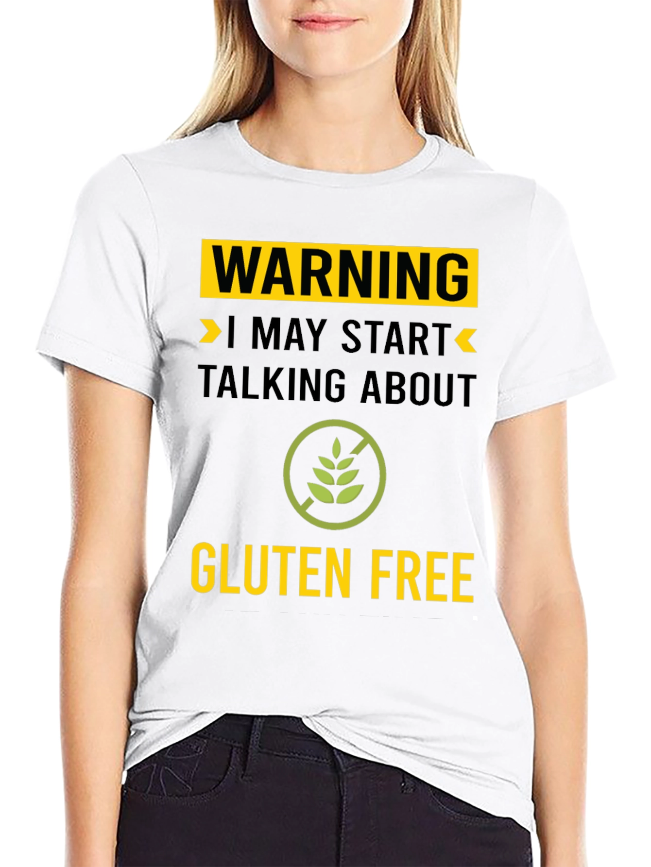 Black Warning Gluten Free T-Shirt - Talk About Gluten Free! view 9