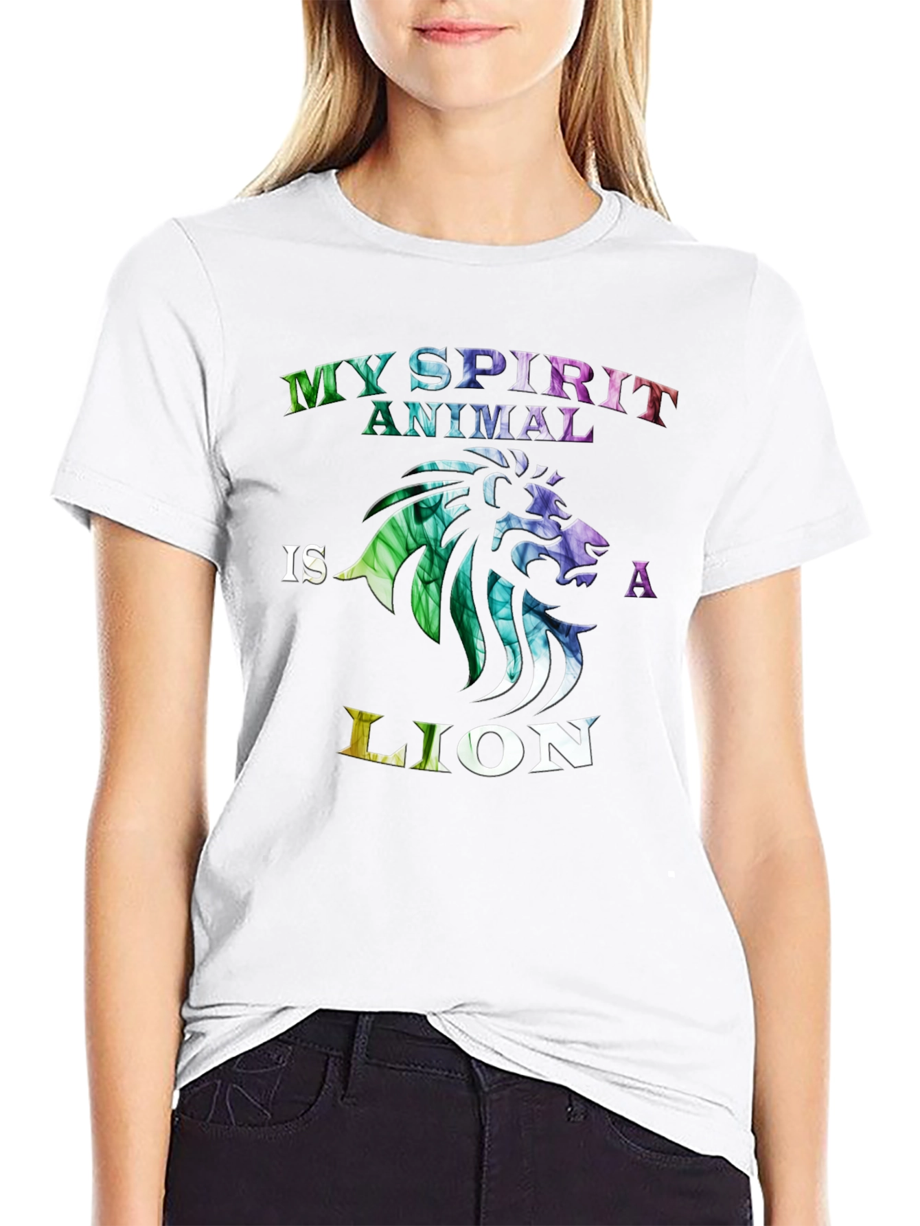 Black My Spirit Animal is a Lion T-Shirt view 9