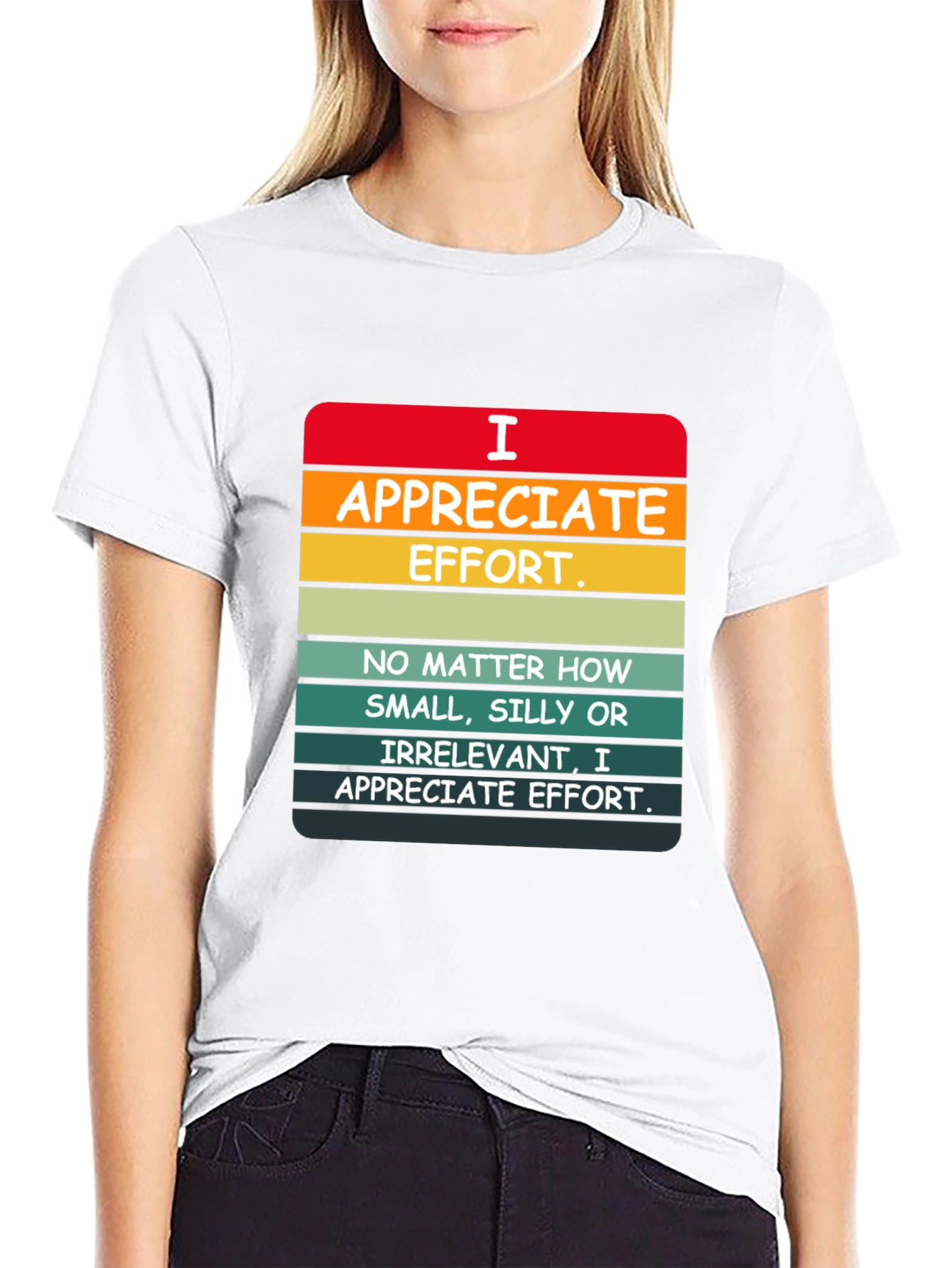 Black I Appreciate Effort Graphic Tee view 9