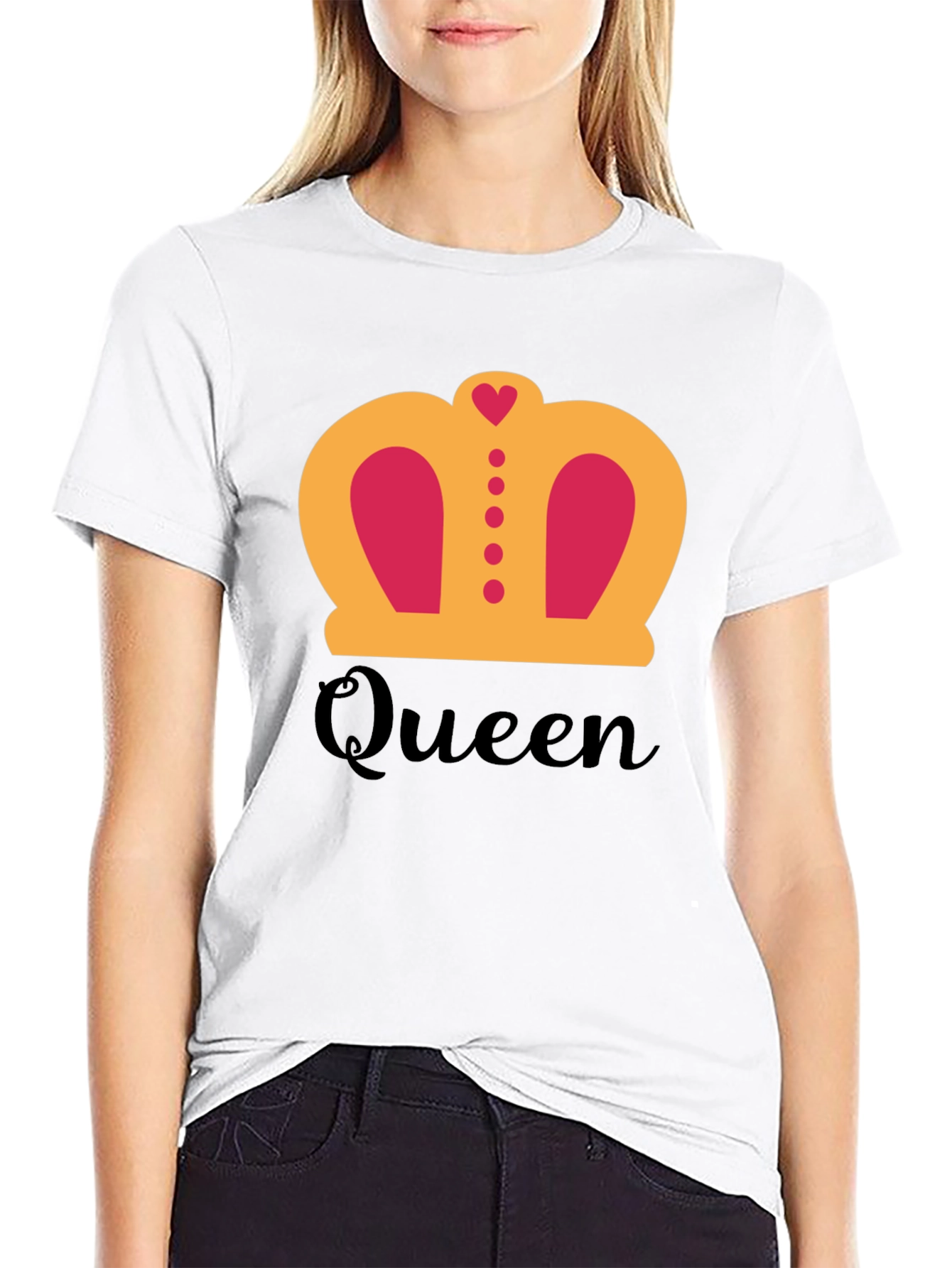Black Queen Crown Graphic T-Shirt - Black view 9