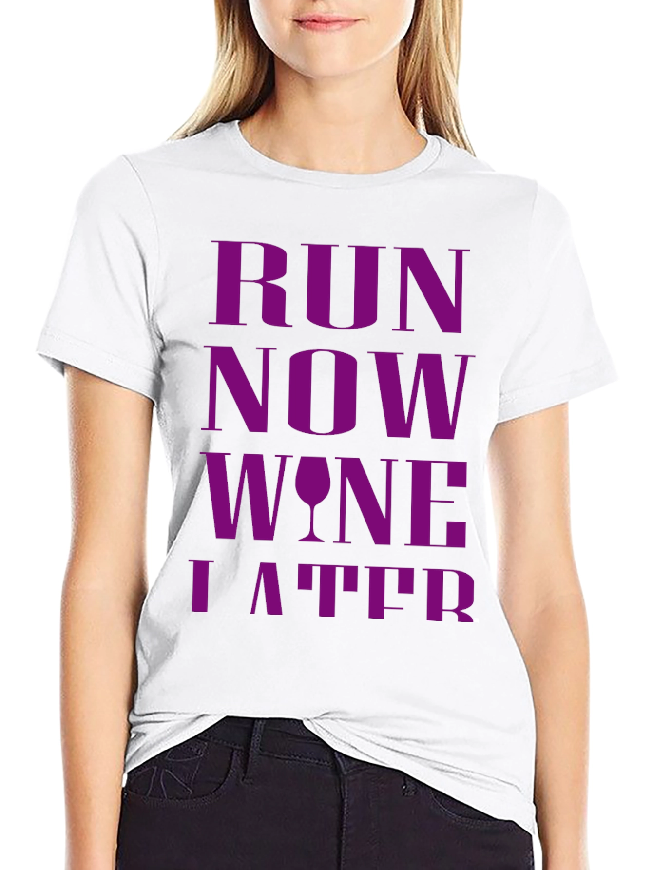 Black Run Now Wine Later Graphic T-Shirt view 9