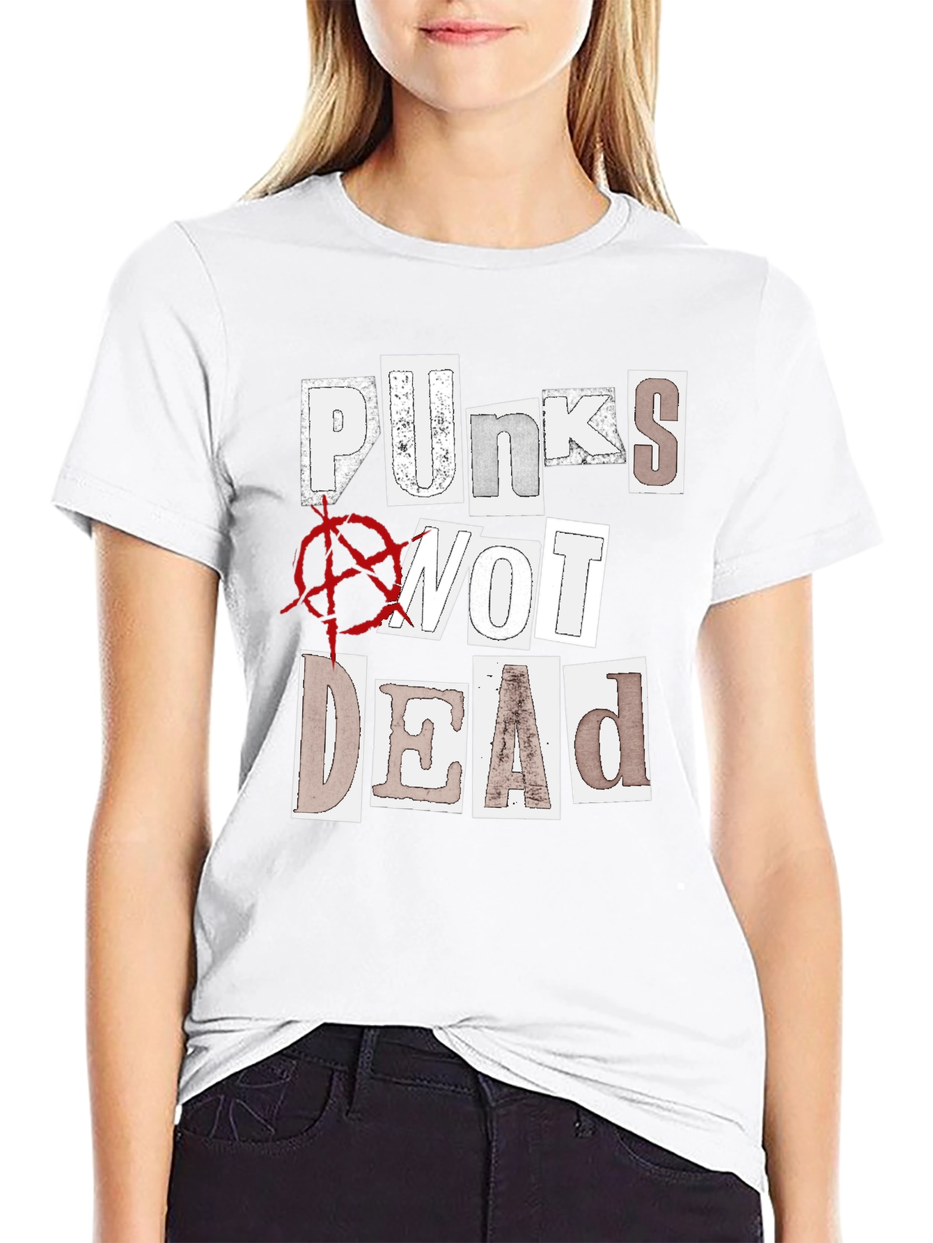 Black Punks Not Dead Graphic T-Shirt - Black view 9