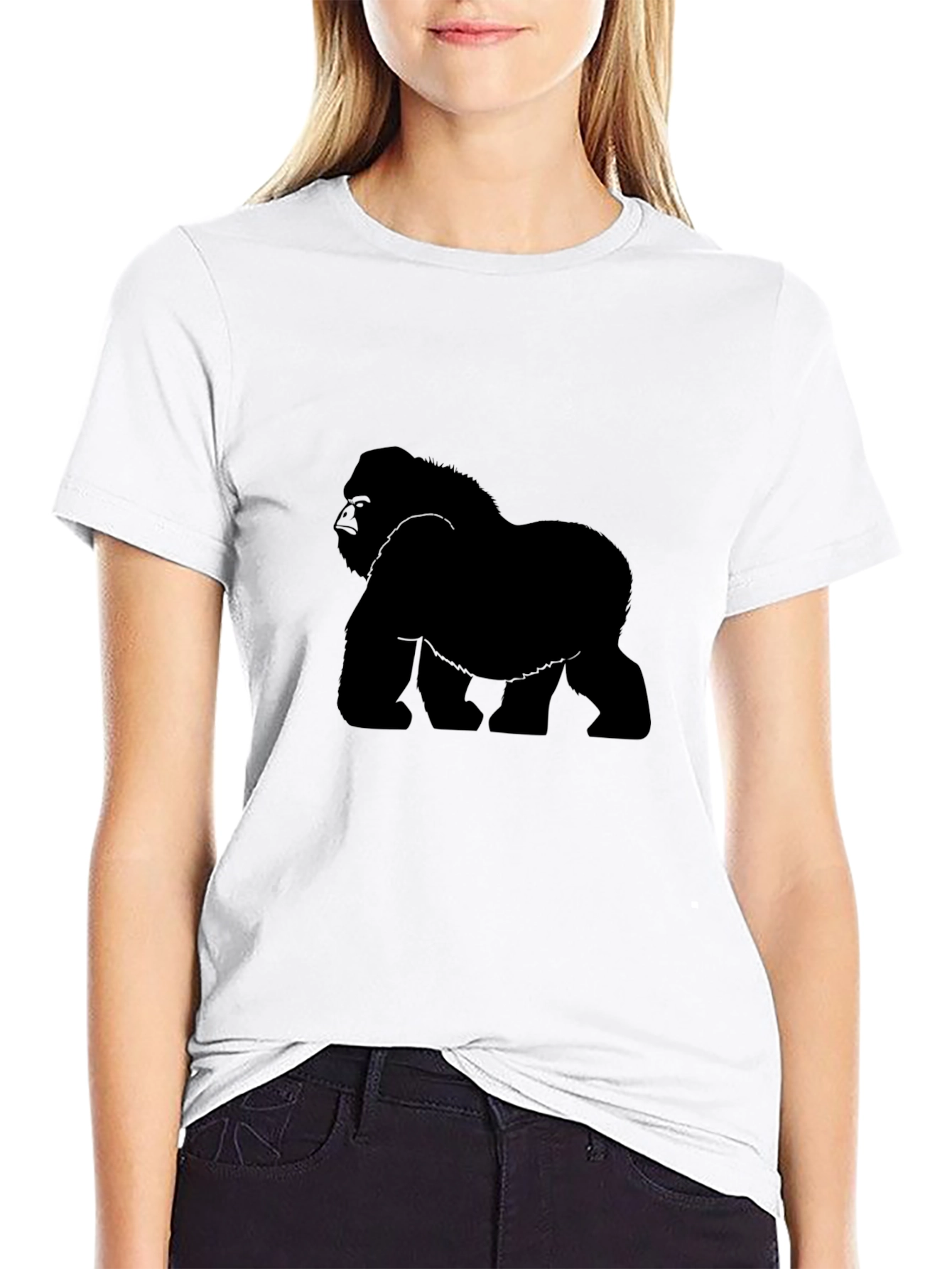 Black Gorilla Graphic T-Shirt - Black Crew Neck view 9