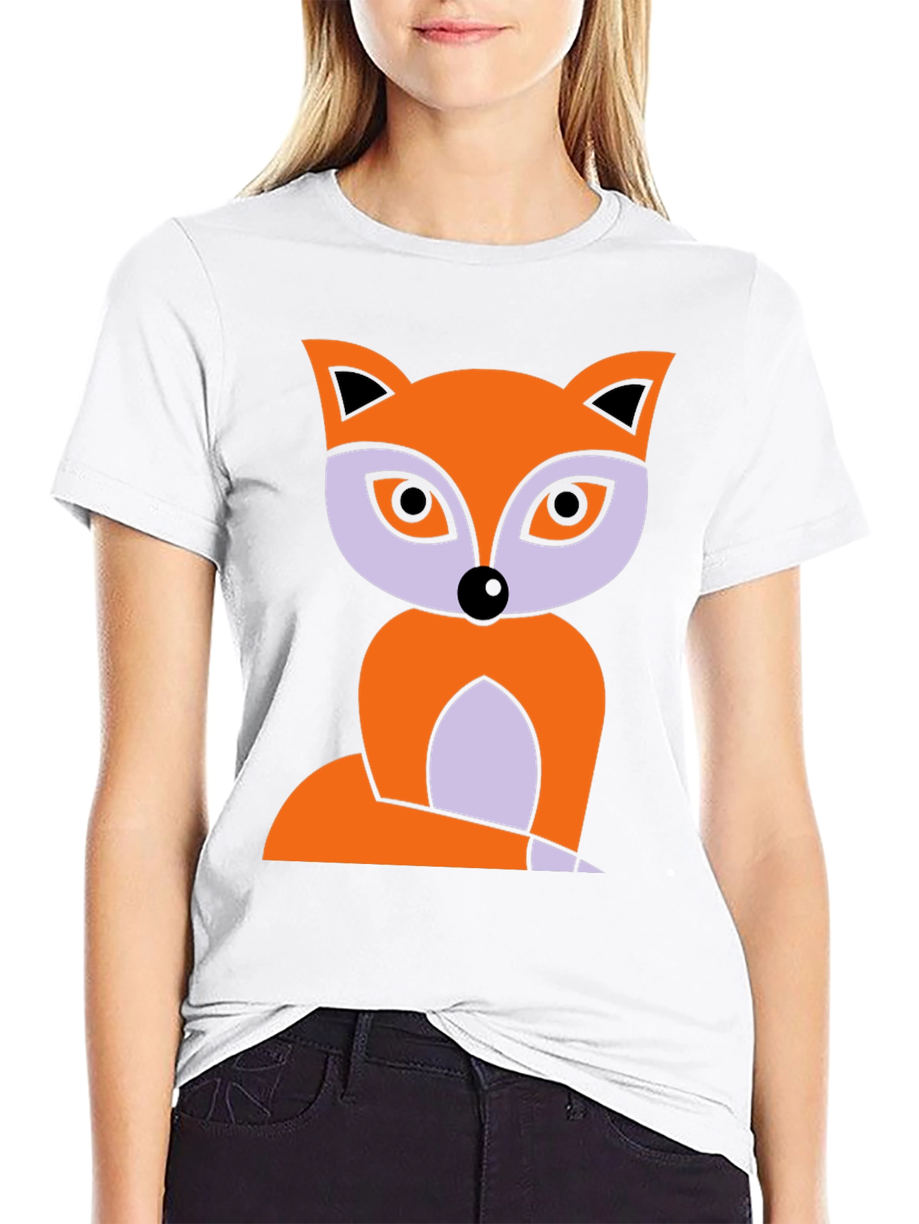 Black Fox Graphic Print T-Shirt - Black Cotton Tee view 9