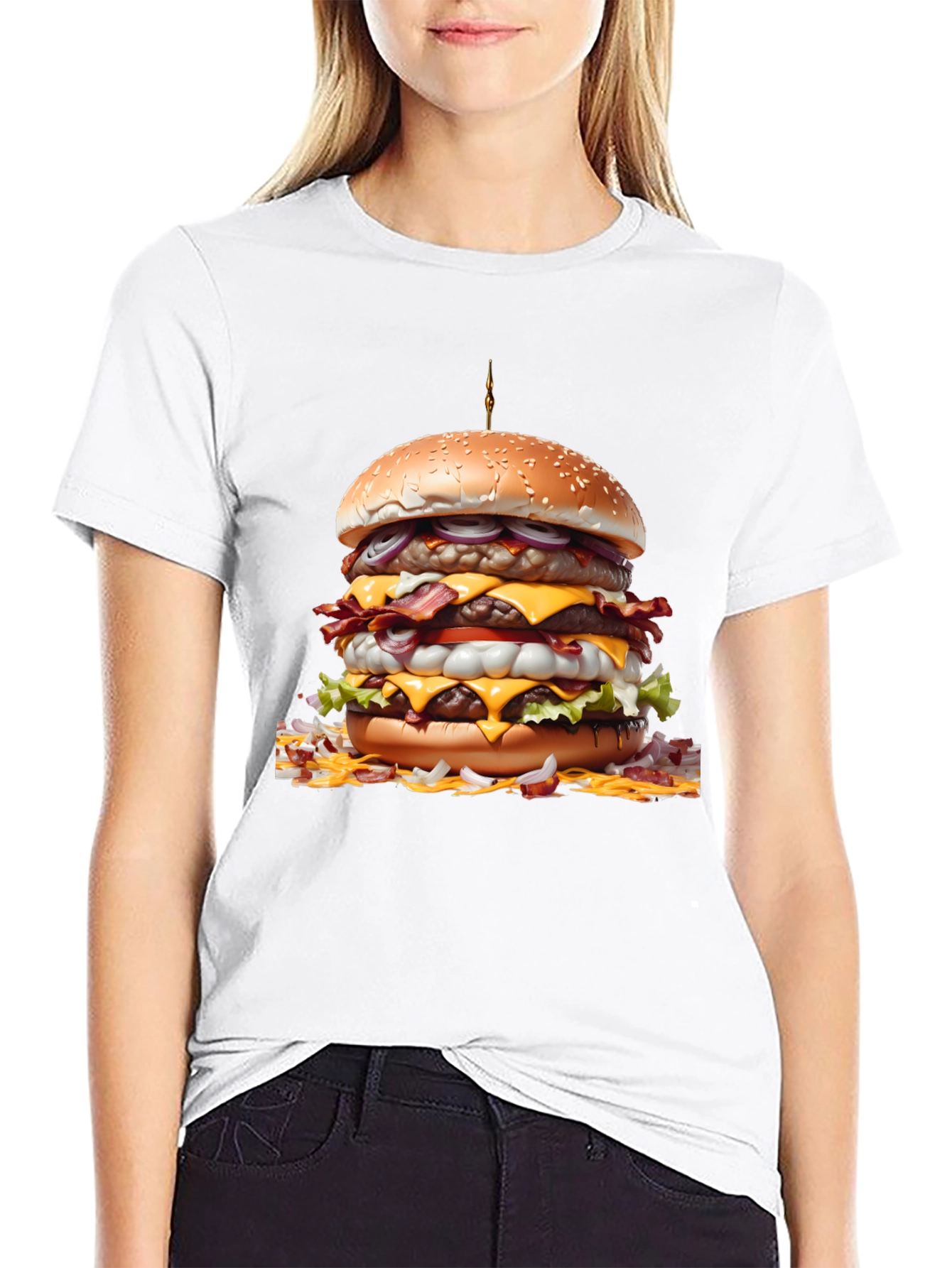 Black Burger Graphic Tee - Foodie Fashion view 9