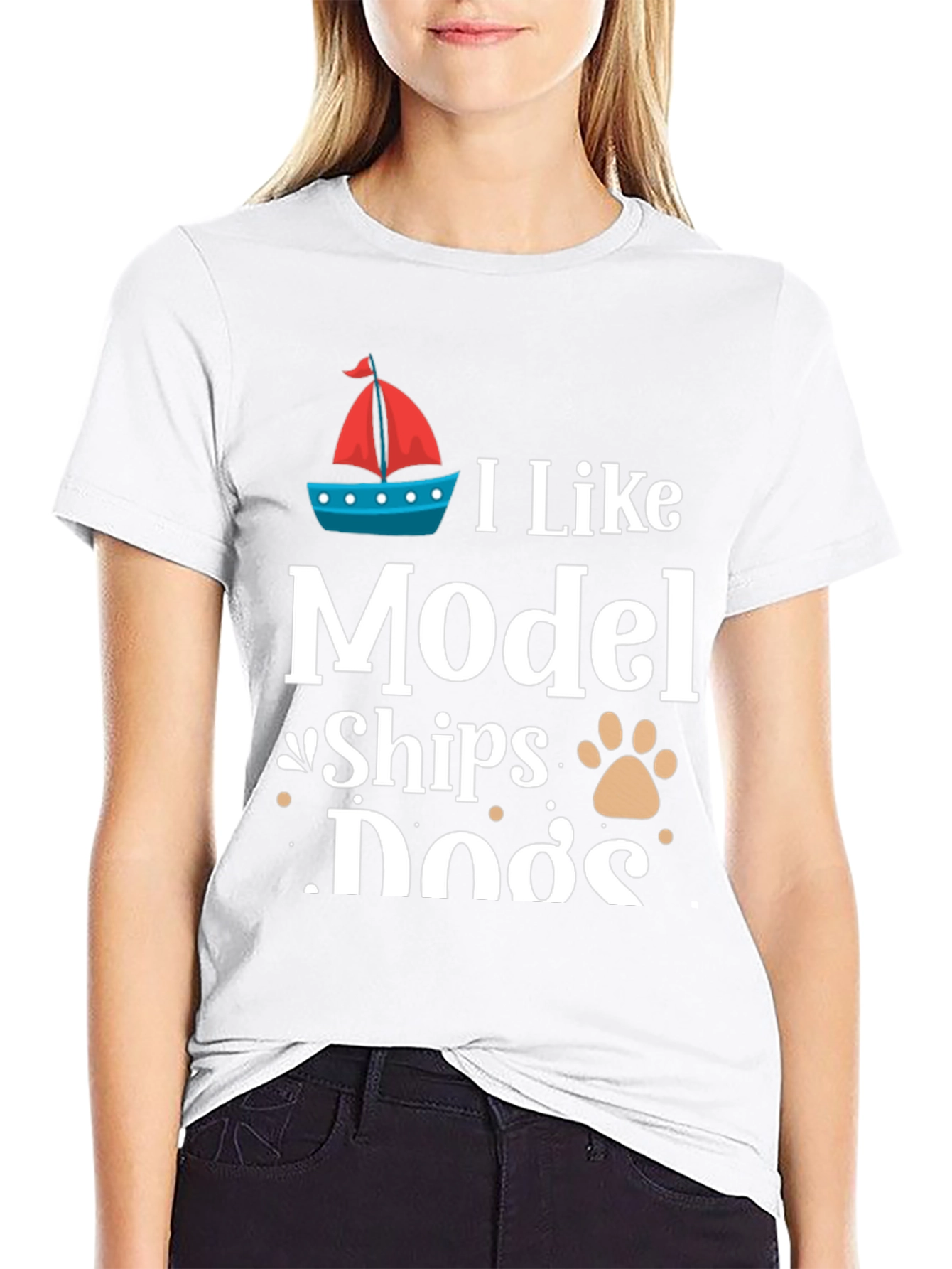 I Like Model Ships and Dogs T-Shirt - 9