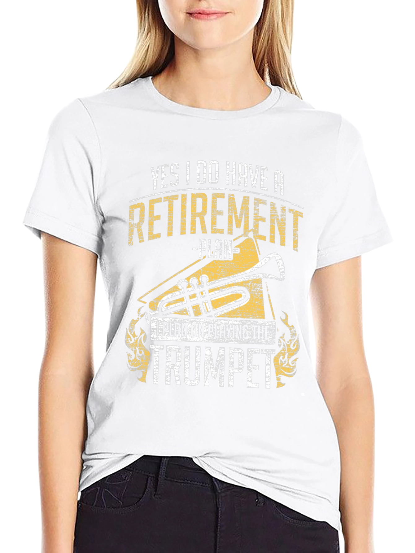 Black Retirement Trumpet Player T-Shirt view 9