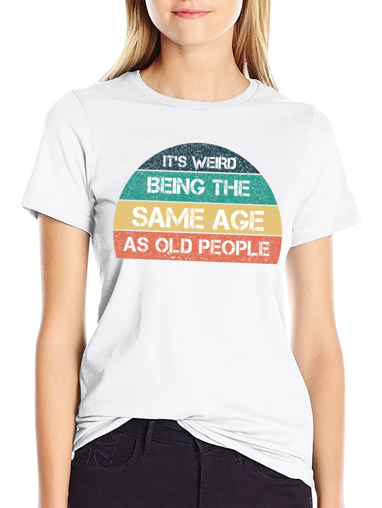 Black Funny 'Same Age As Old People' Graphic T-Shirt view 9