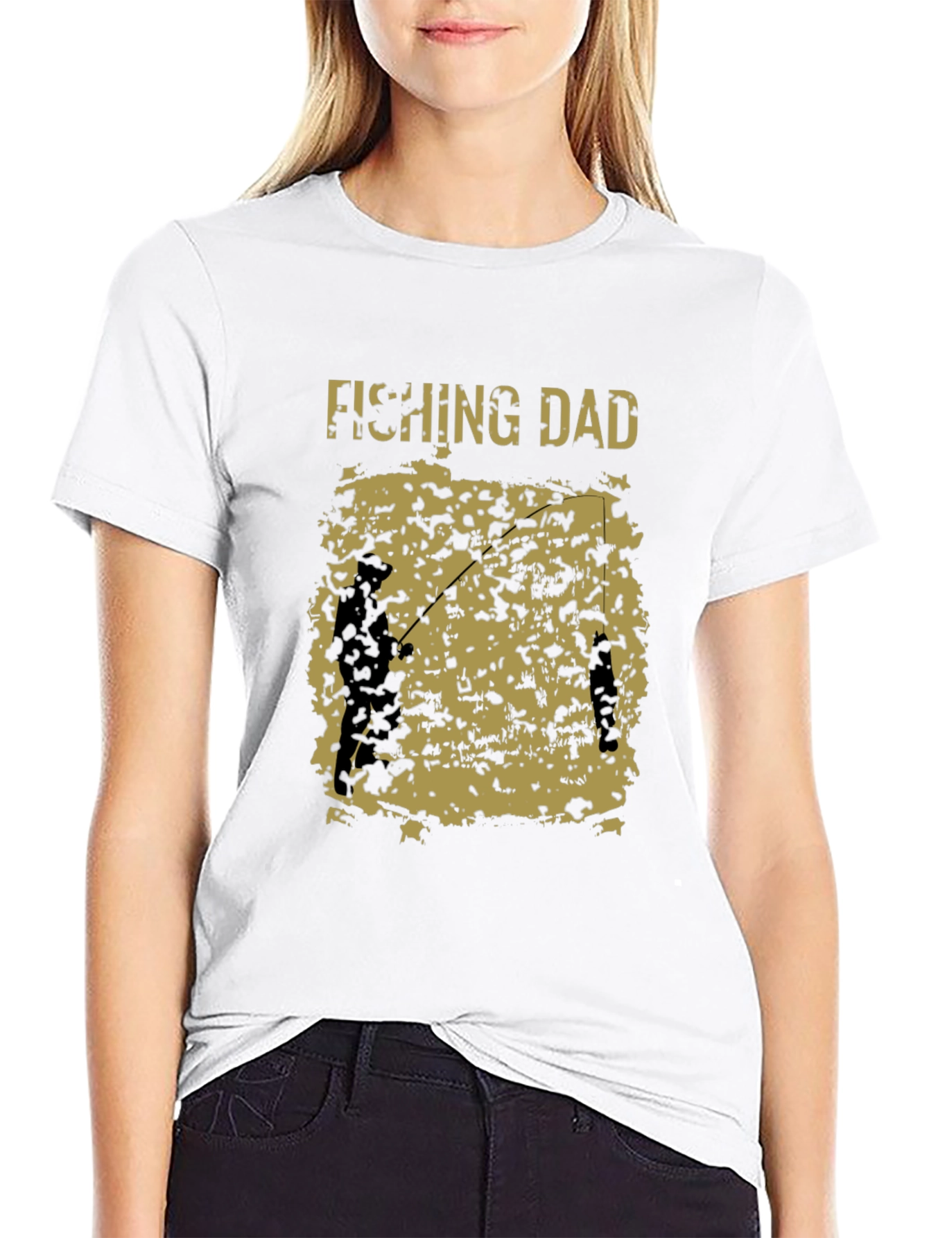 Black Fishing Dad Graphic Tee - Black view 9