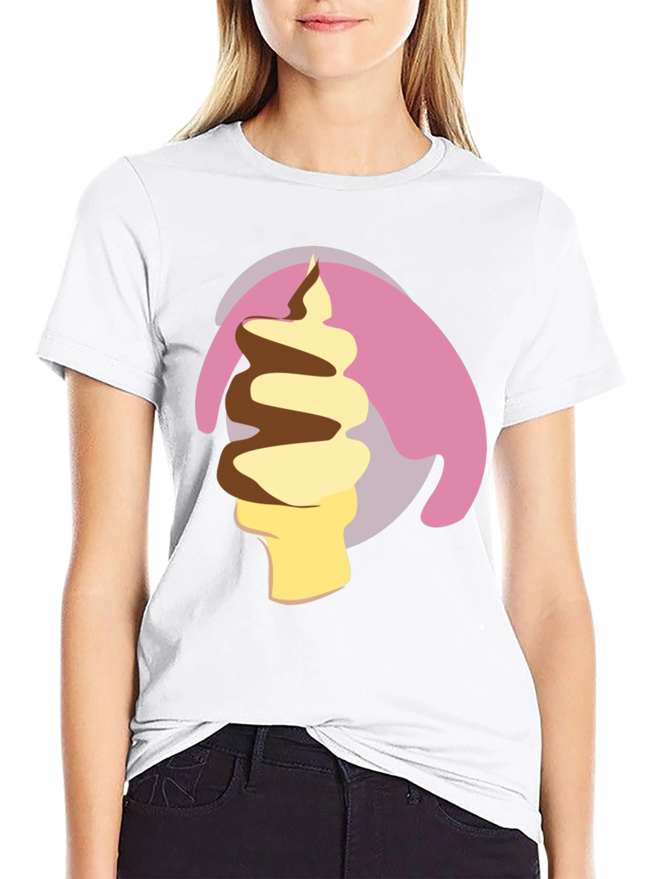 Black Ice Cream Swirl Graphic Tee view 9