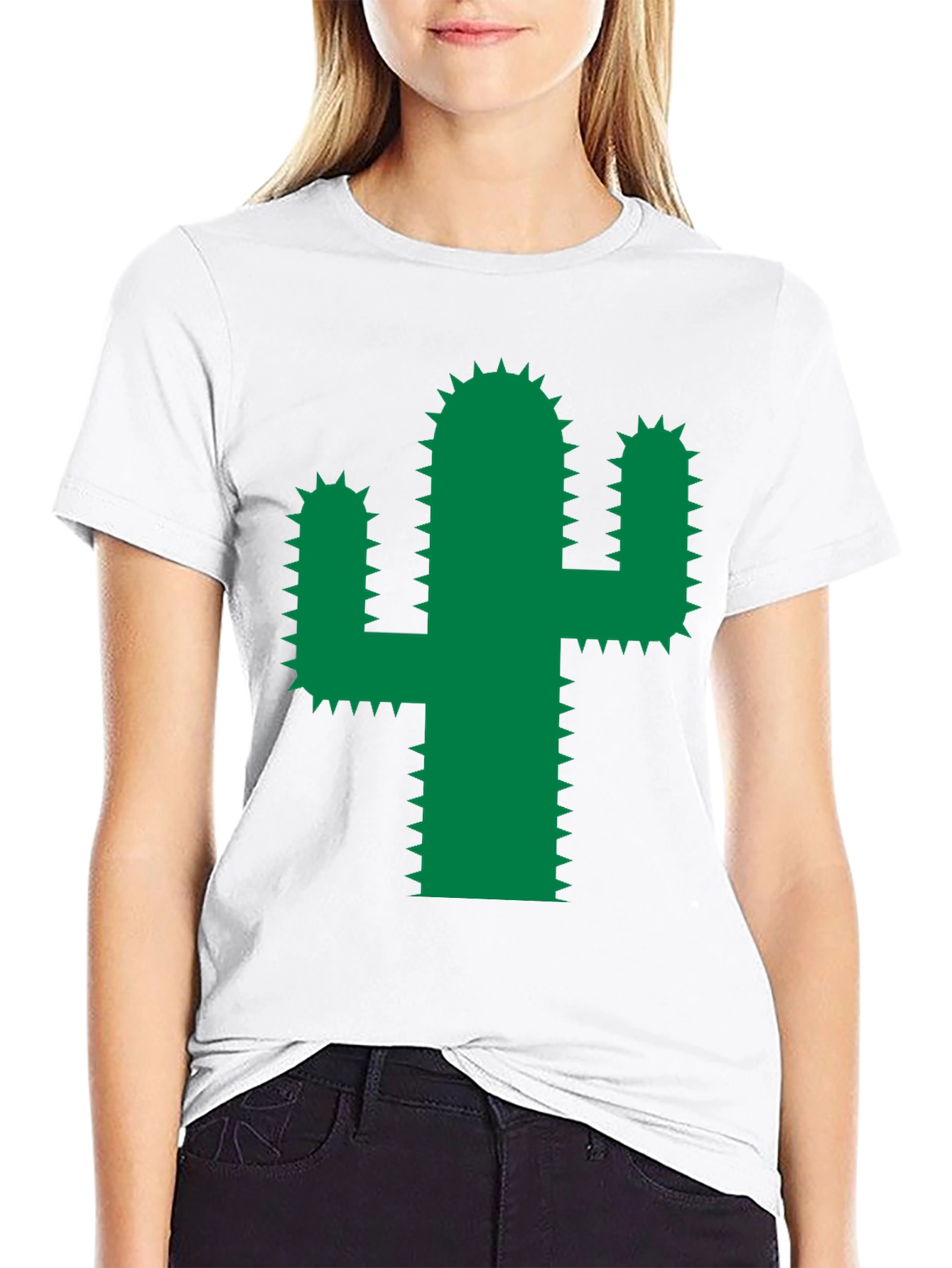 Black Cactus Graphic Tee - Trendy Green Desert Plant Shirt view 9