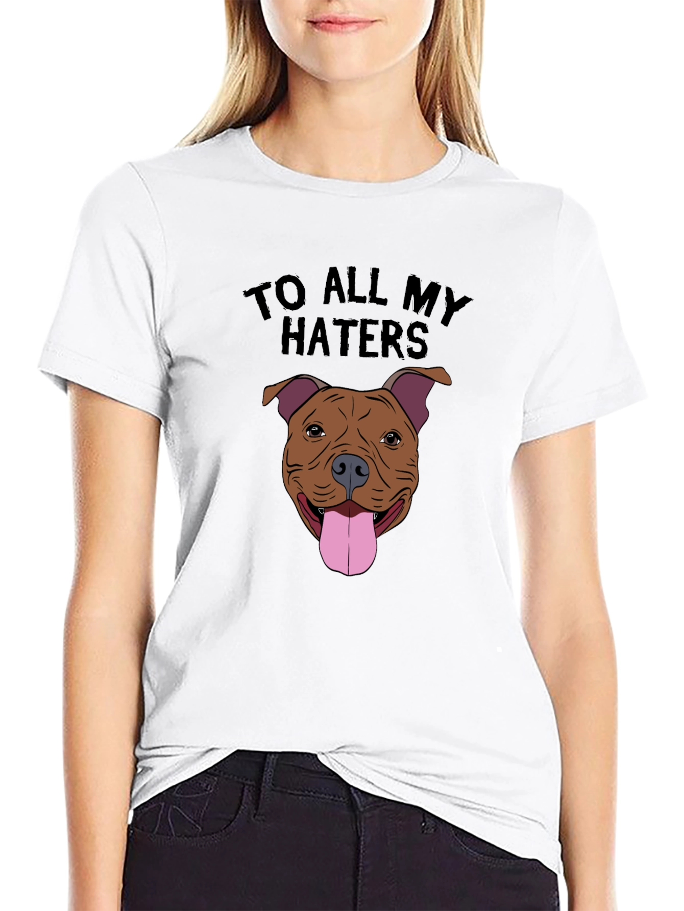 Black Dog Lover T-Shirt - To All My Haters Pitbull Tee view 9