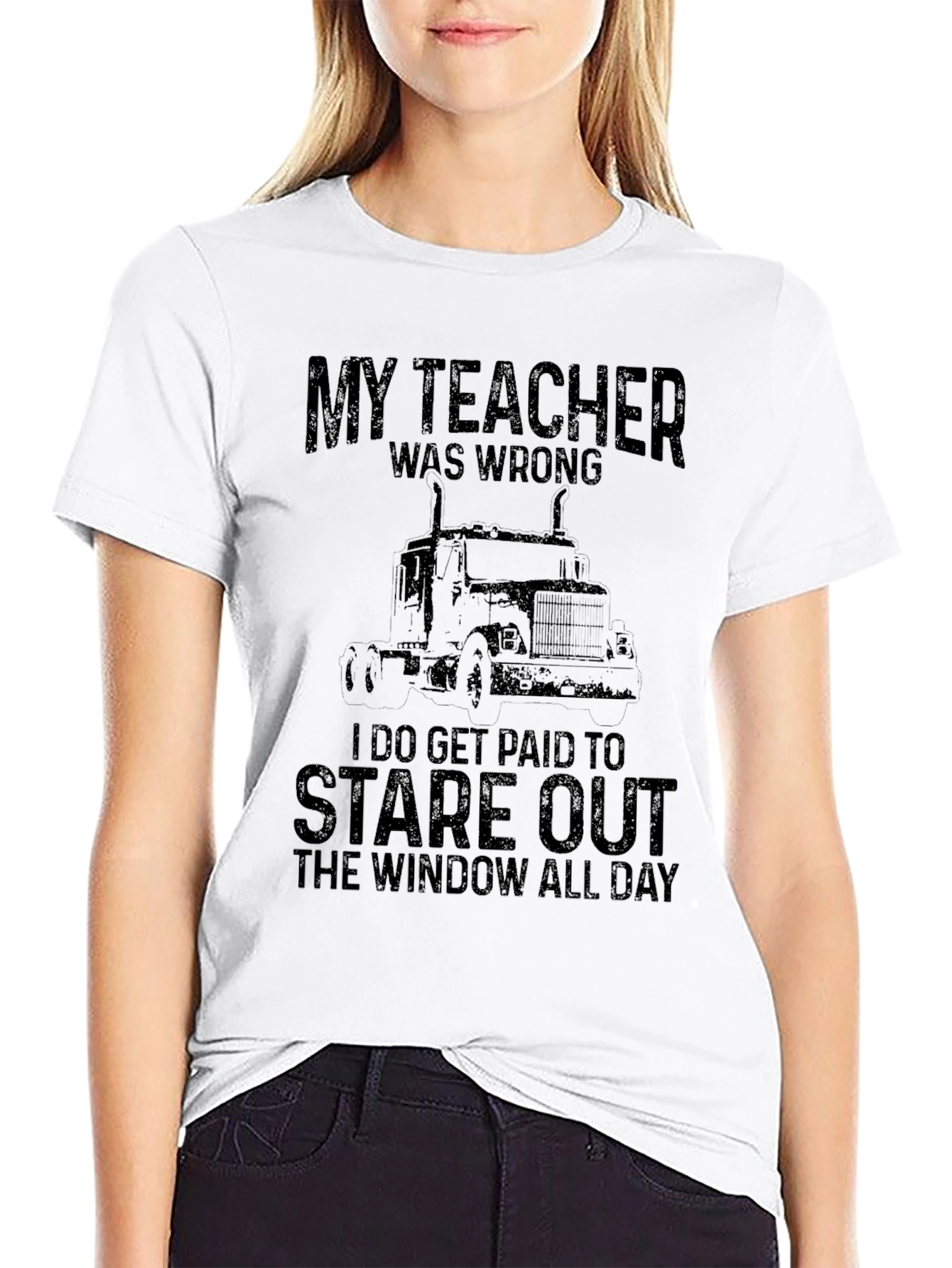 Black Trucker T-Shirt - My Teacher Was Wrong view 9