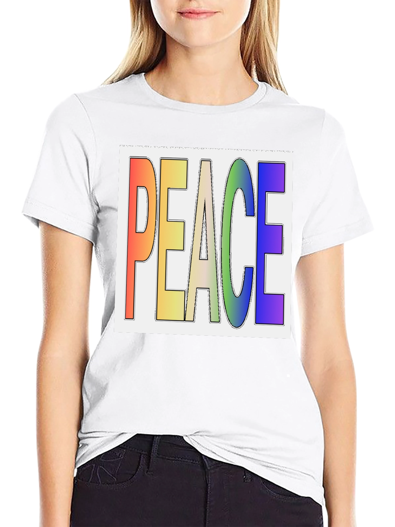 Black Peace Rainbow T-Shirt - Stylish Graphic Tee view 9