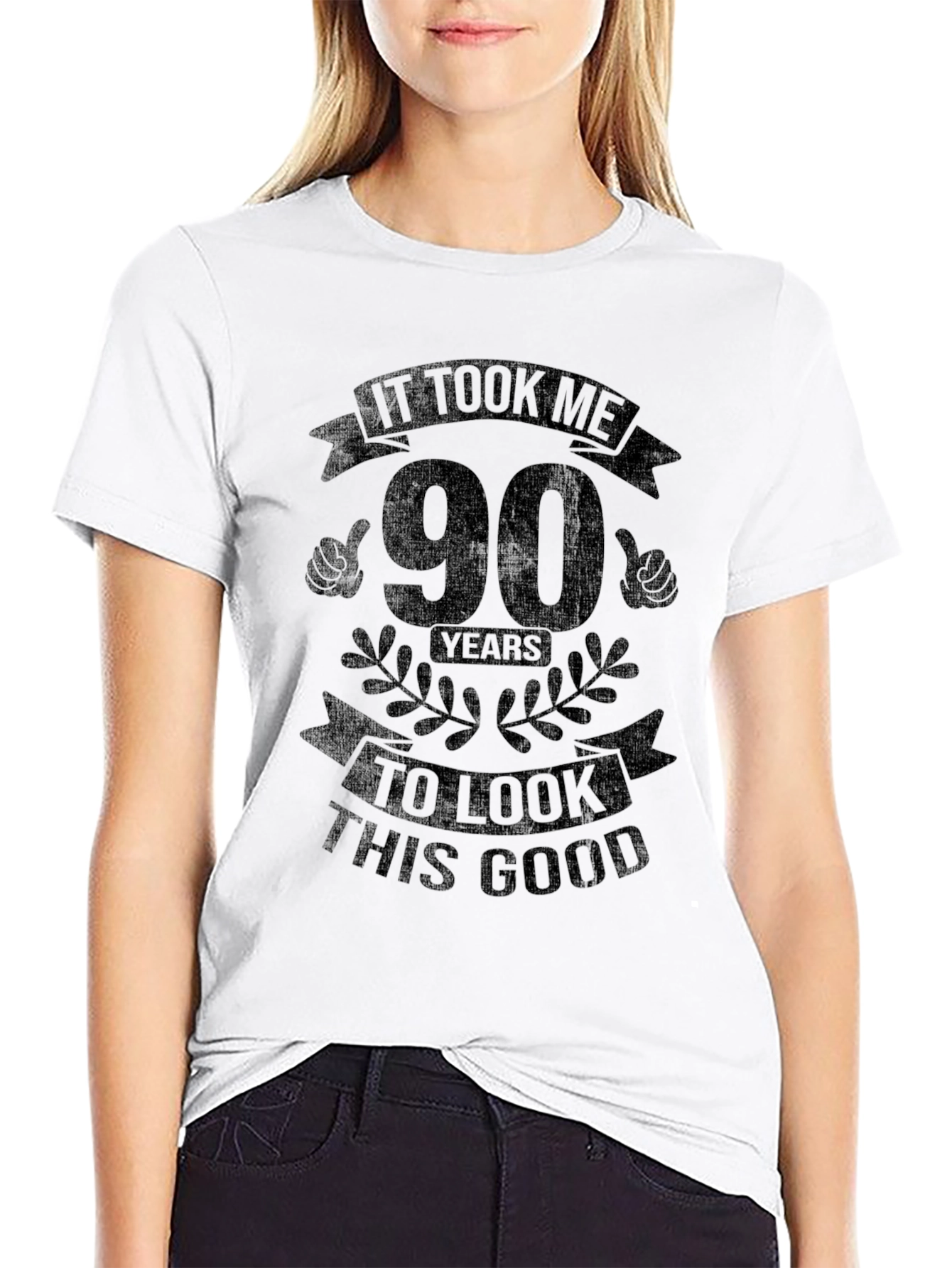 Black 90 Years to Look This Good Black T-Shirt view 9